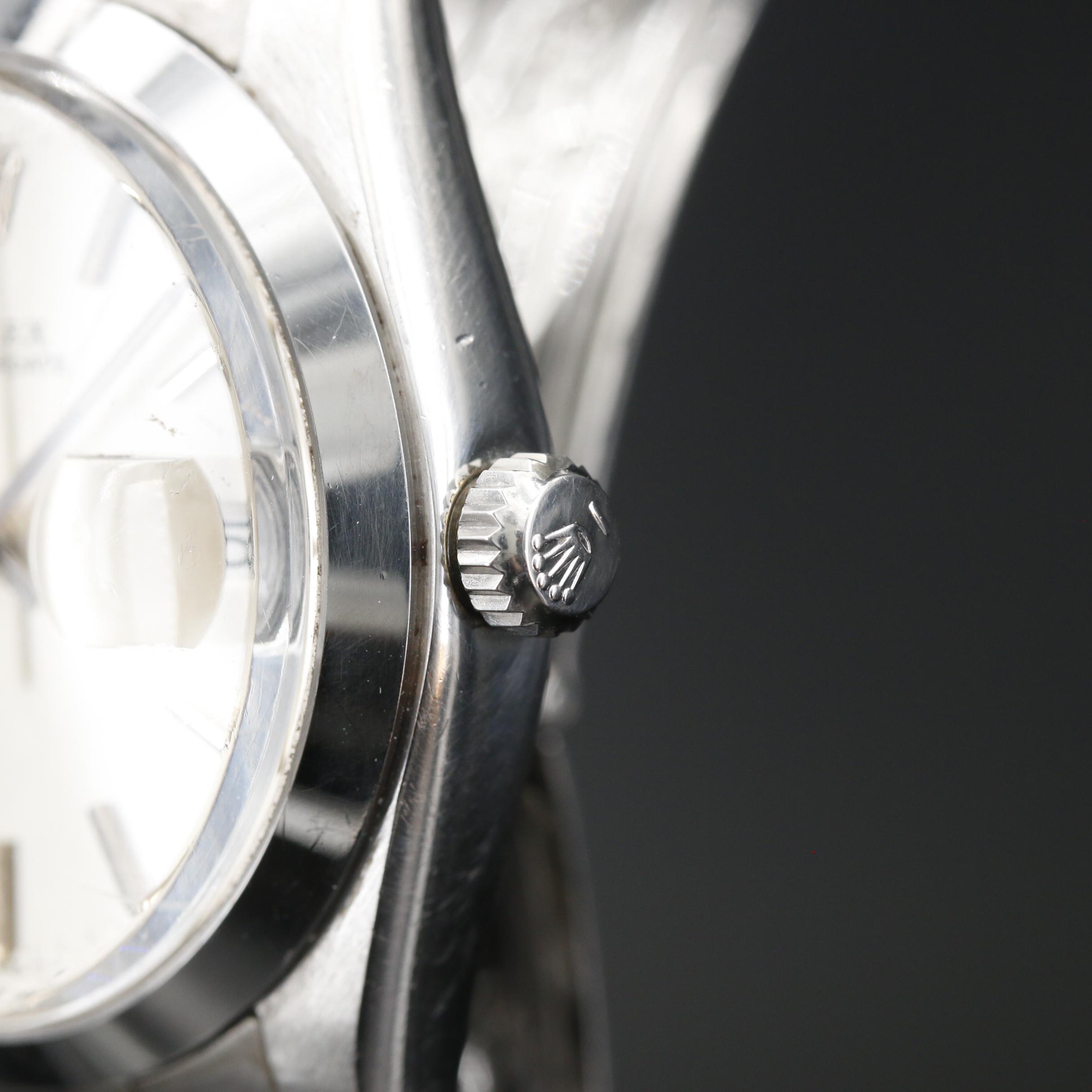 Vintage Rolex Oysterdate Stainless Steel Stem Wind Watch