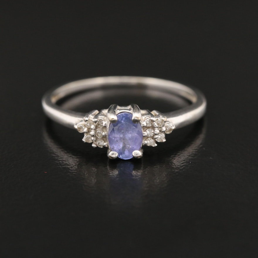 14K Gold Tanzanite and Diamond Ring