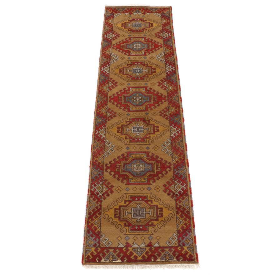 2'8 x 10' Hand-Knotted Indo-Caucasian Carpet Runner