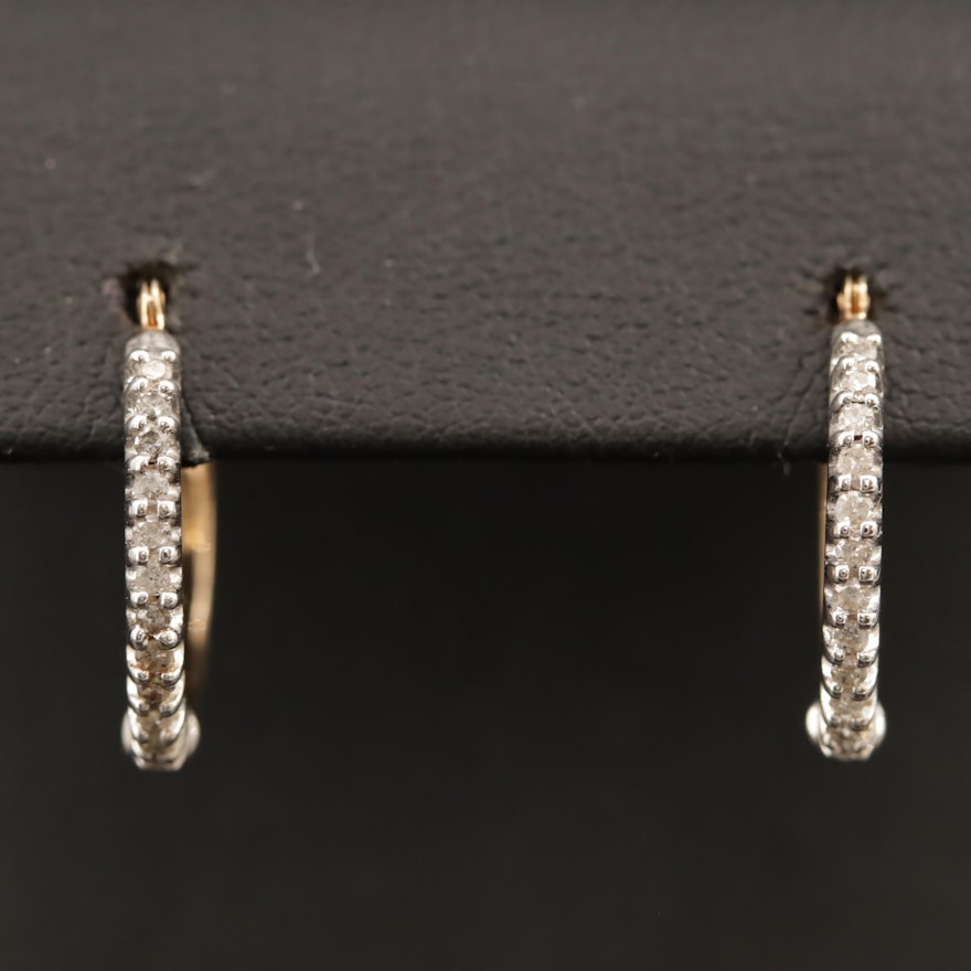 10 Diamond Hoop Earrings