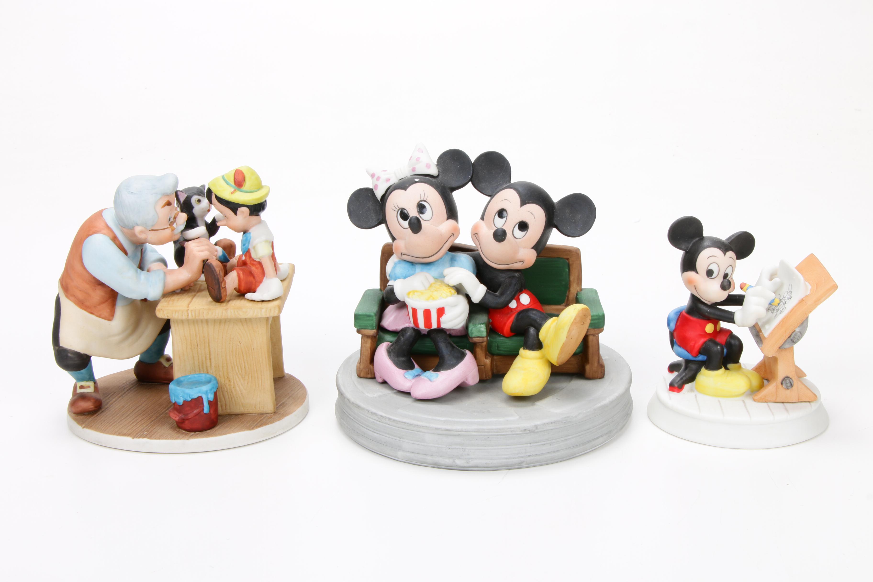 Walt Disney Limited Edition "Pinocchio" and Other Mickey Mouse Figurines