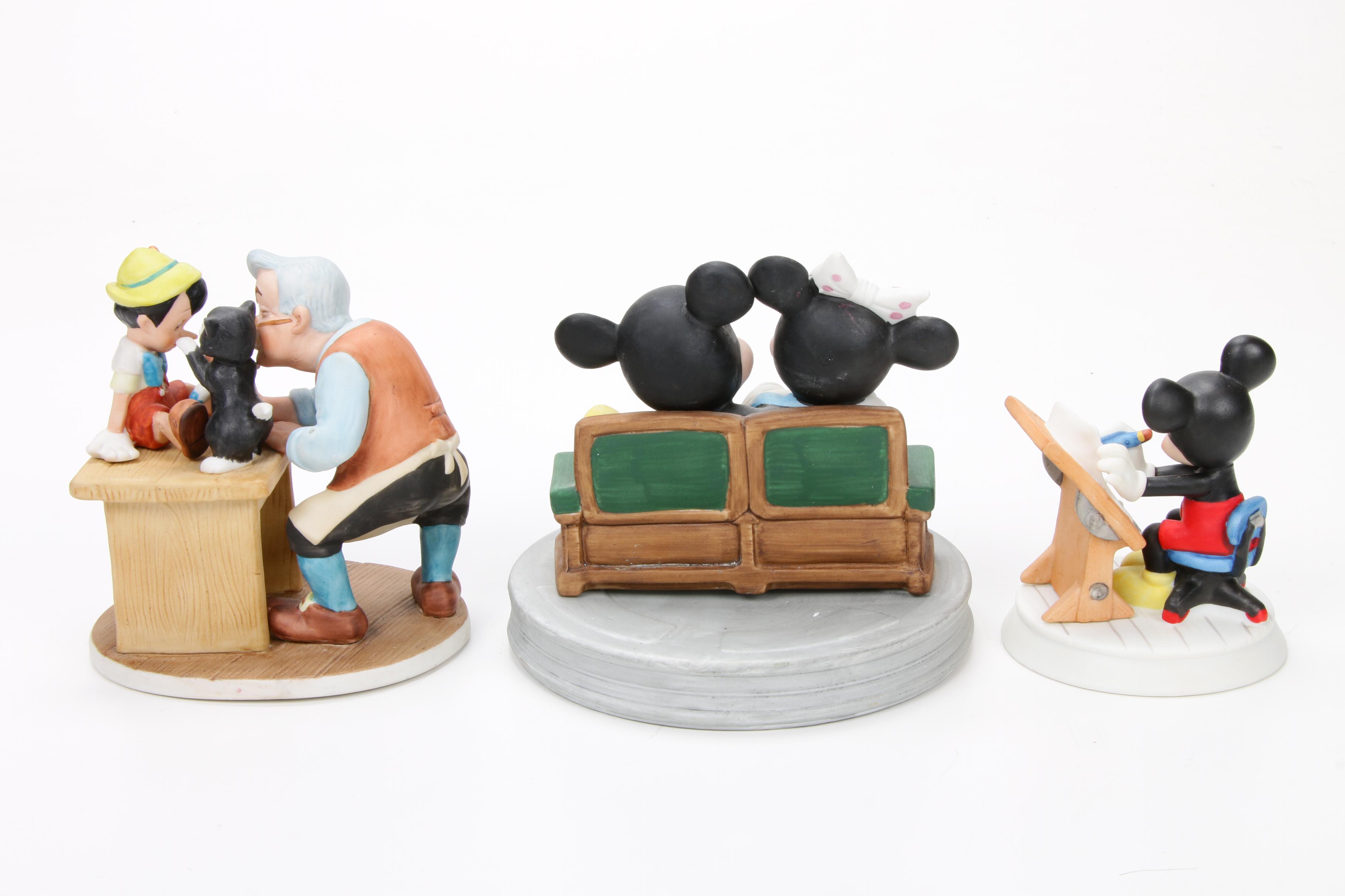Walt Disney Limited Edition "Pinocchio" and Other Mickey Mouse Figurines