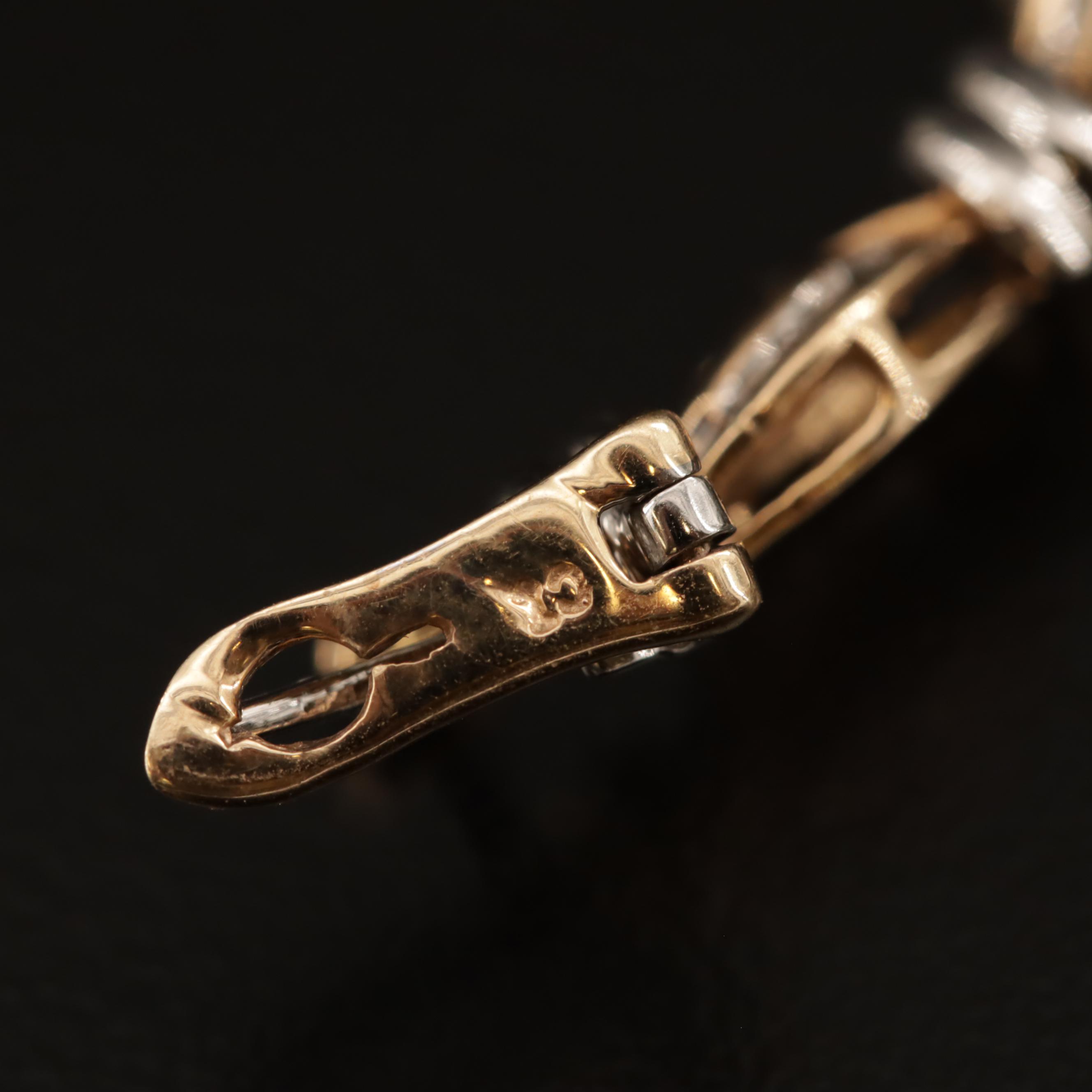 10K Two-Tone Diamond Link Bracelet