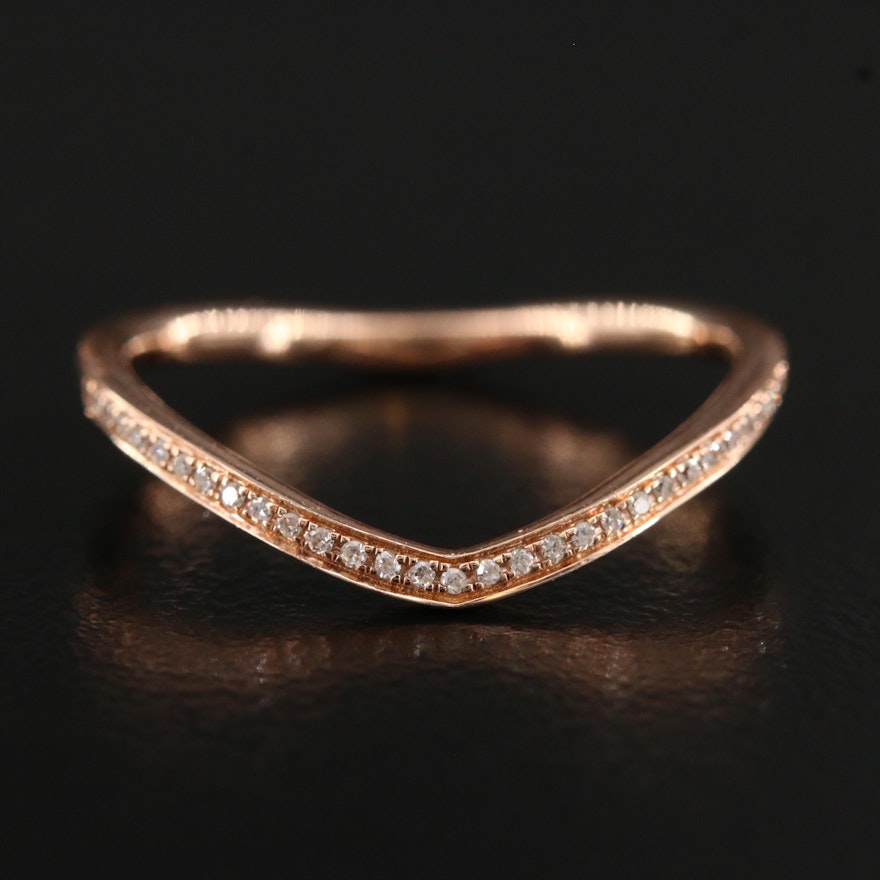 14K Diamond Contour Band