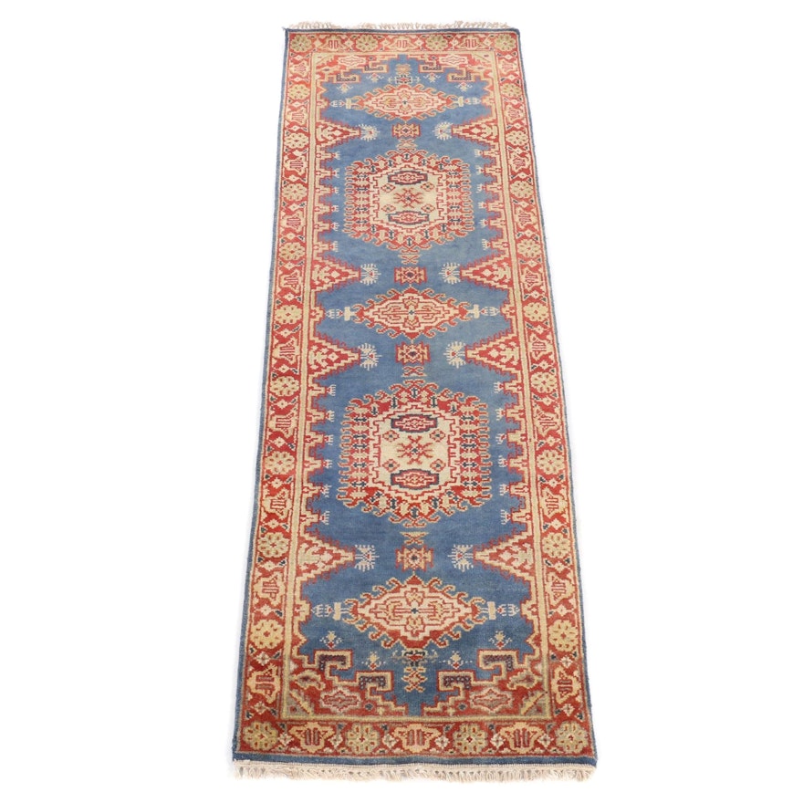 2'5 x 7'11  Hand-Knotted Indo-Caucasian Kazak Carpet Runner