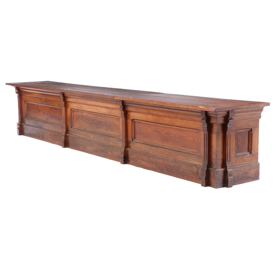 Monumental Pine Country Store Counter, 19th/20th Century