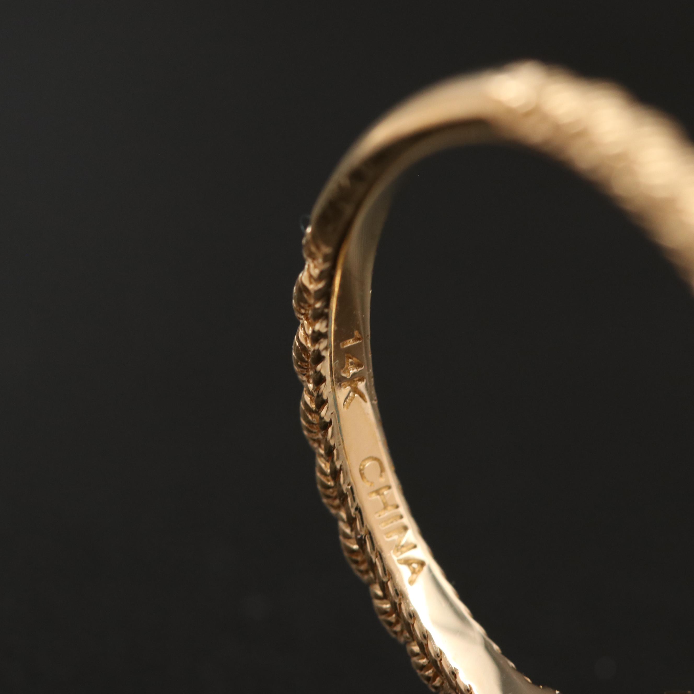 Judith Ripka 14K Topaz Ring with Twisted Rope Detailing