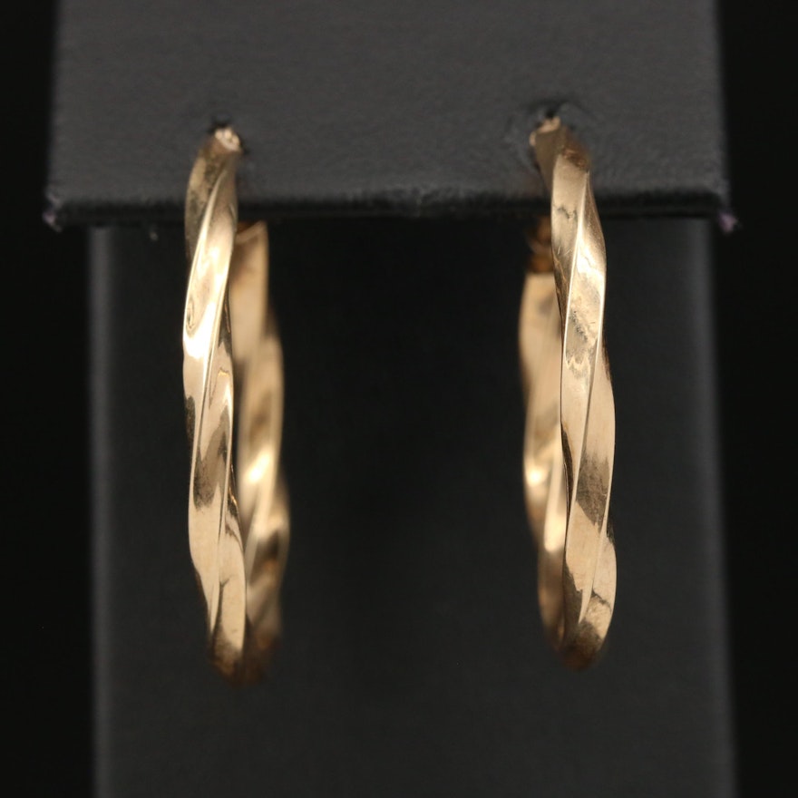 14K Twisted Hoop Earrings