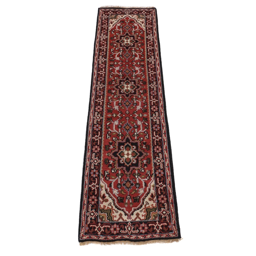 2'7 x 10'3 Hand-Knotted Indo-Persian Heriz Carpet Runner