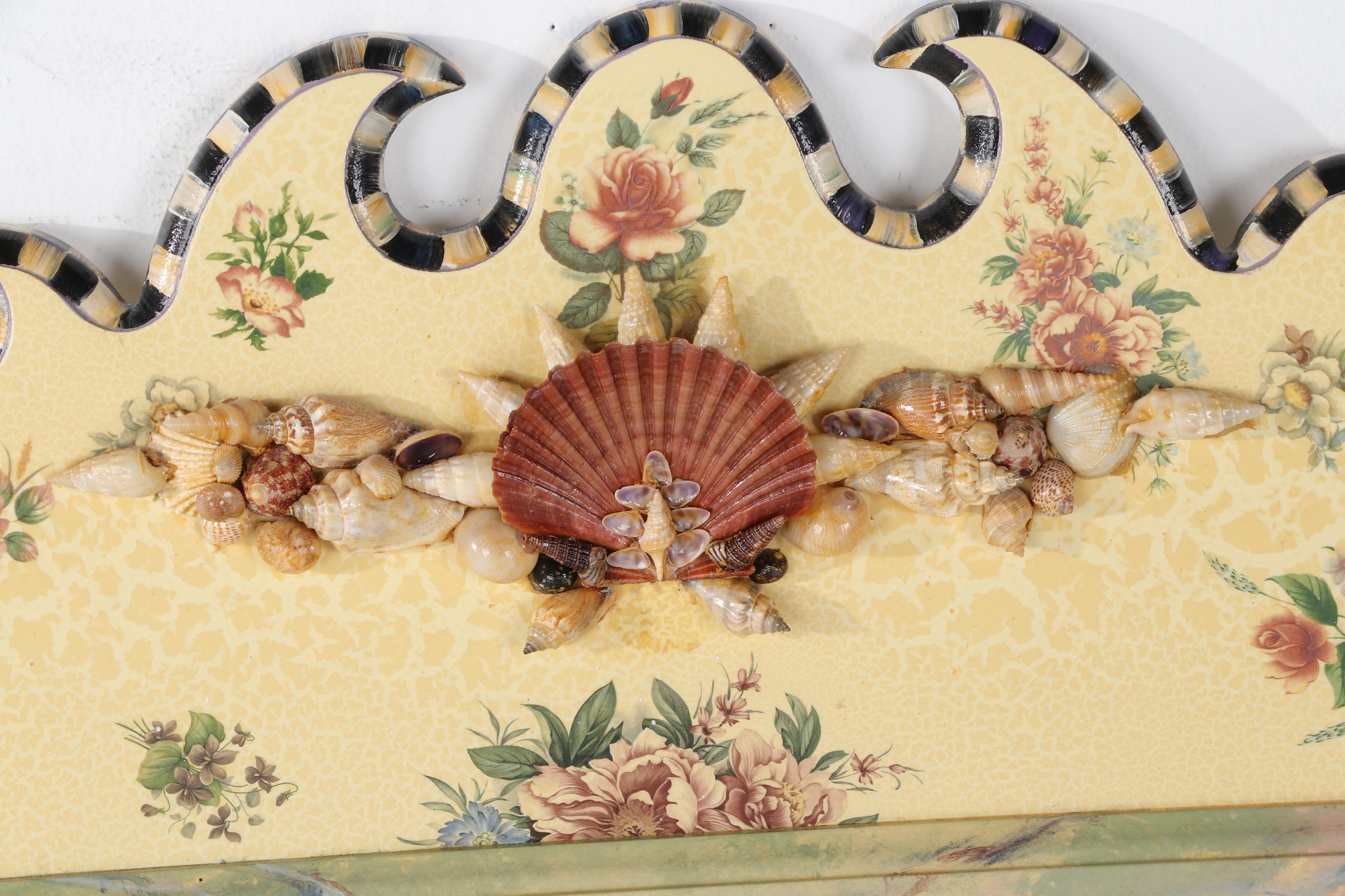 MacKenzie-Childs "Belvedere" Parcel-Gilt and Shell-Mounted Wall Mirror