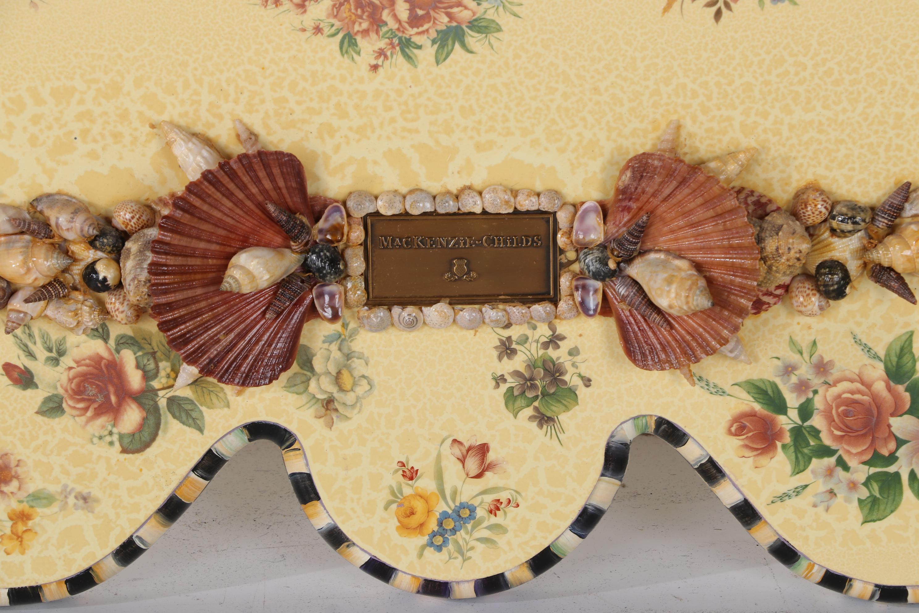 MacKenzie-Childs "Belvedere" Parcel-Gilt and Shell-Mounted Wall Mirror