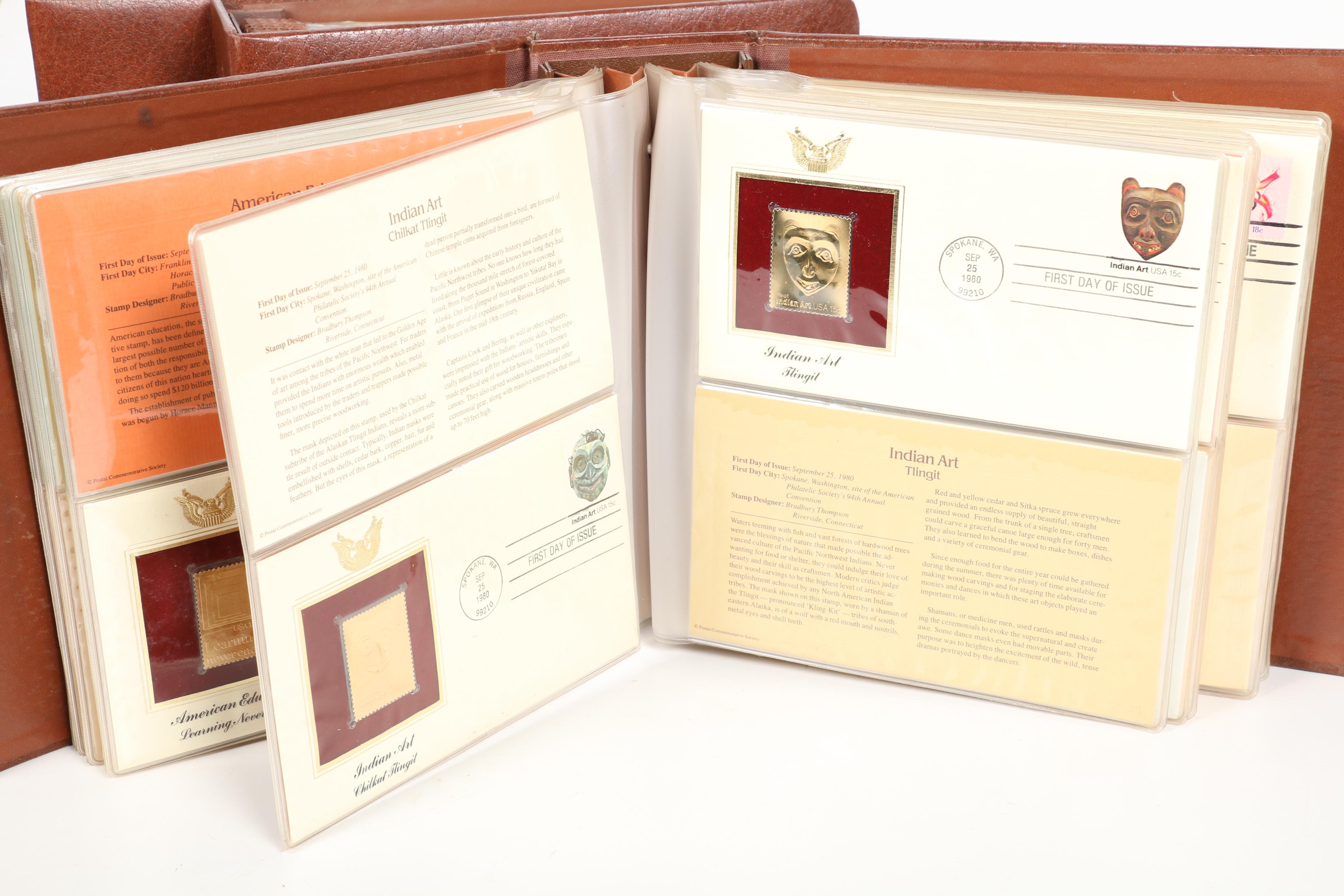 United States First Day Postal Covers with 22kt Gold Replica Stamps