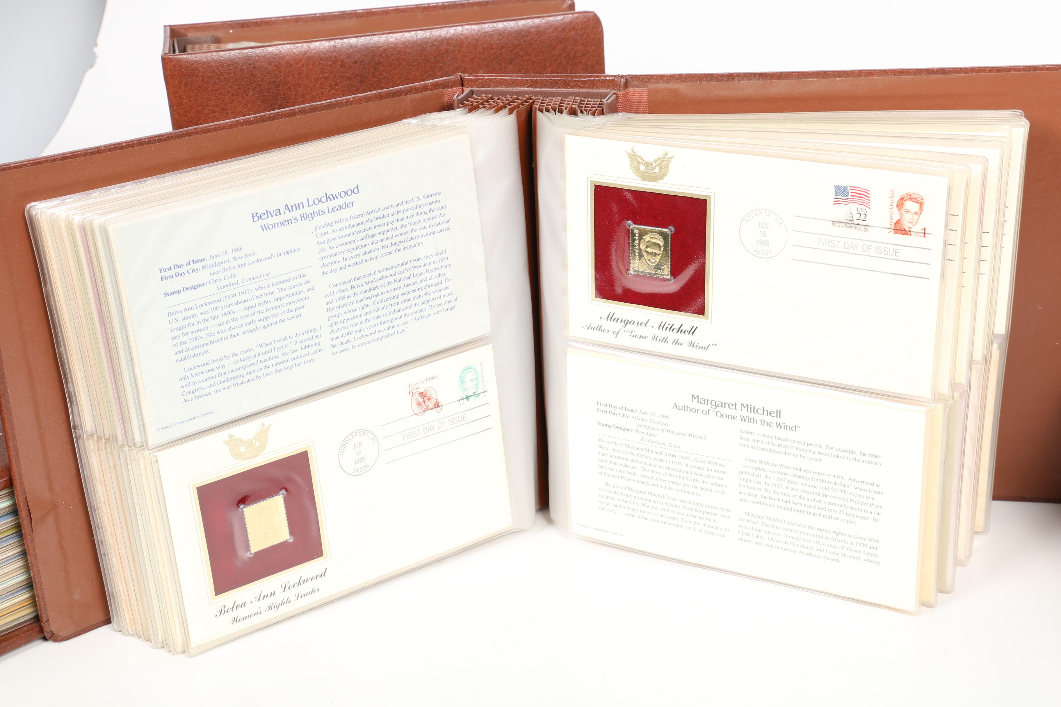 United States First Day Postal Covers with 22kt Gold Replica Stamps