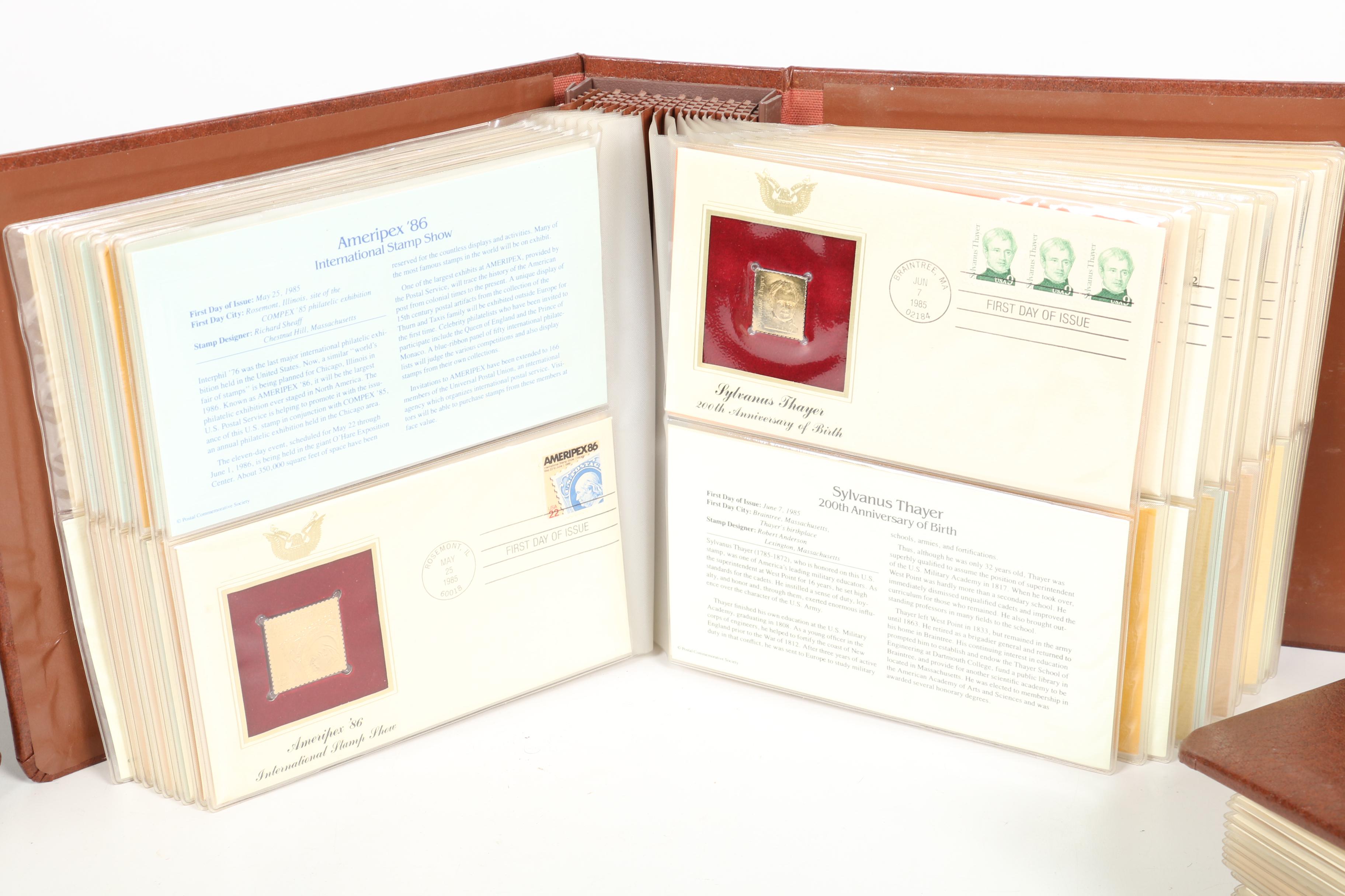 United States First Day Postal Covers with 22kt Gold Replica Stamps