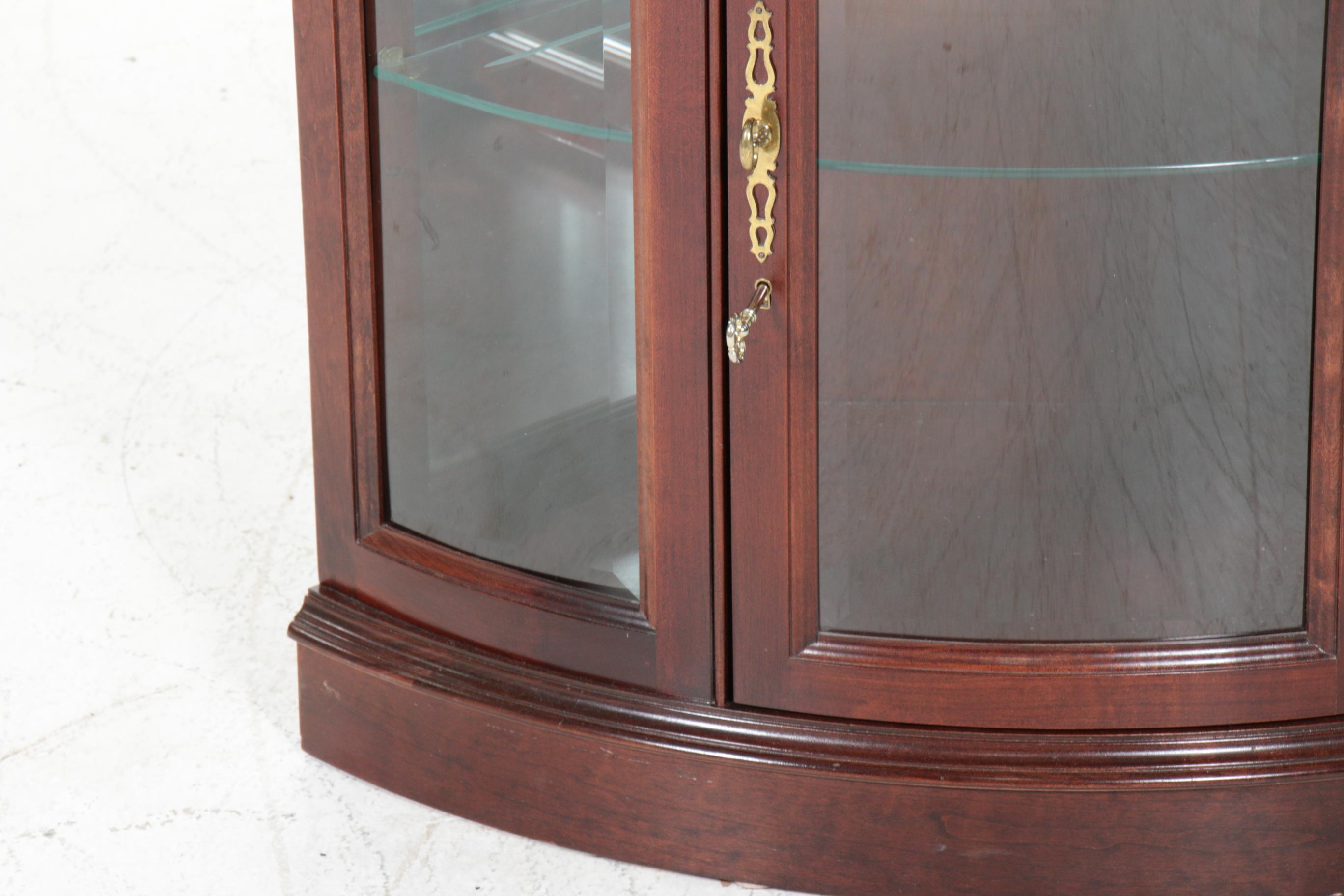 Jasper Cabinet Company Mahogany Illuminated Curio Cabinet