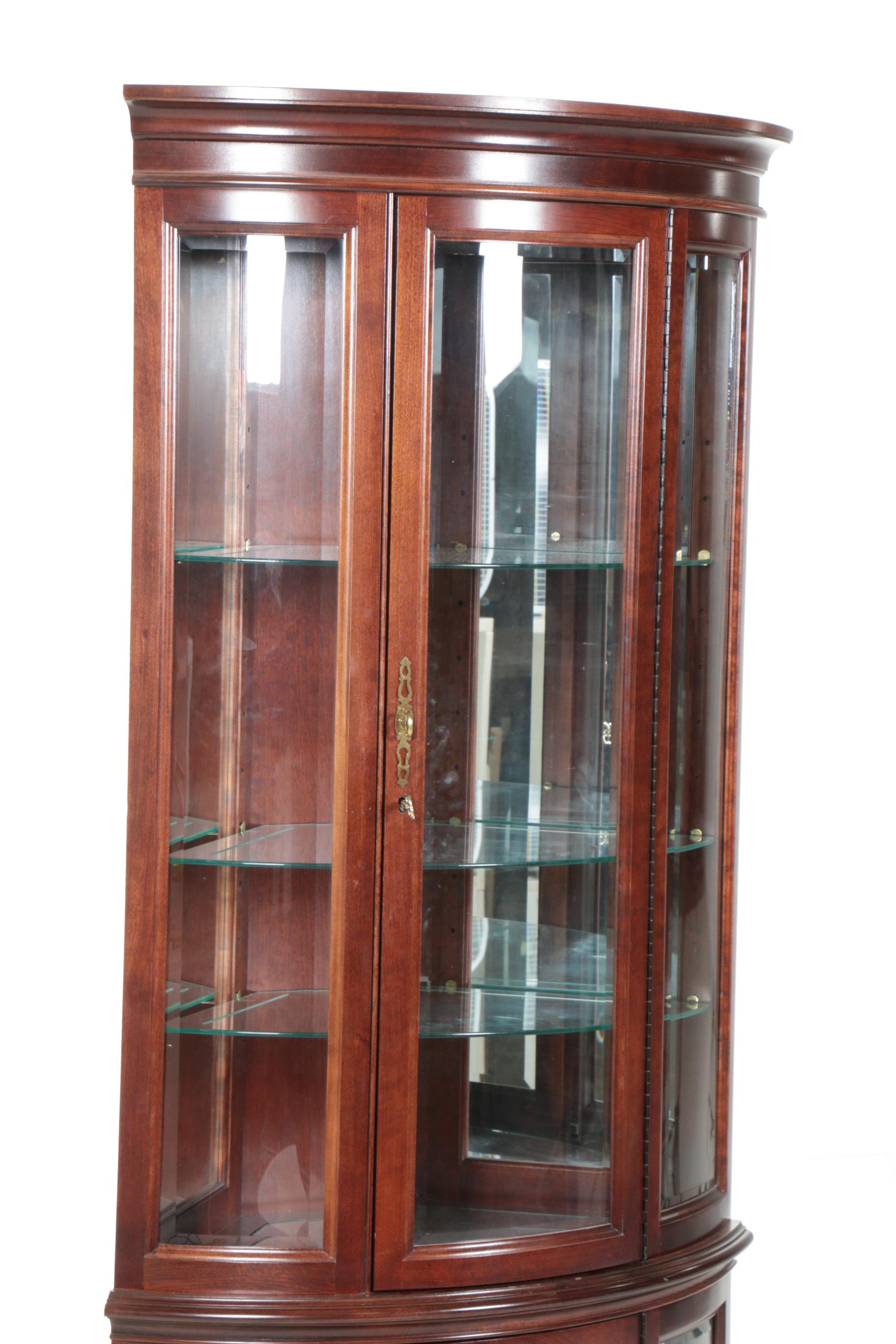 Jasper Cabinet Company Mahogany Illuminated Curio Cabinet