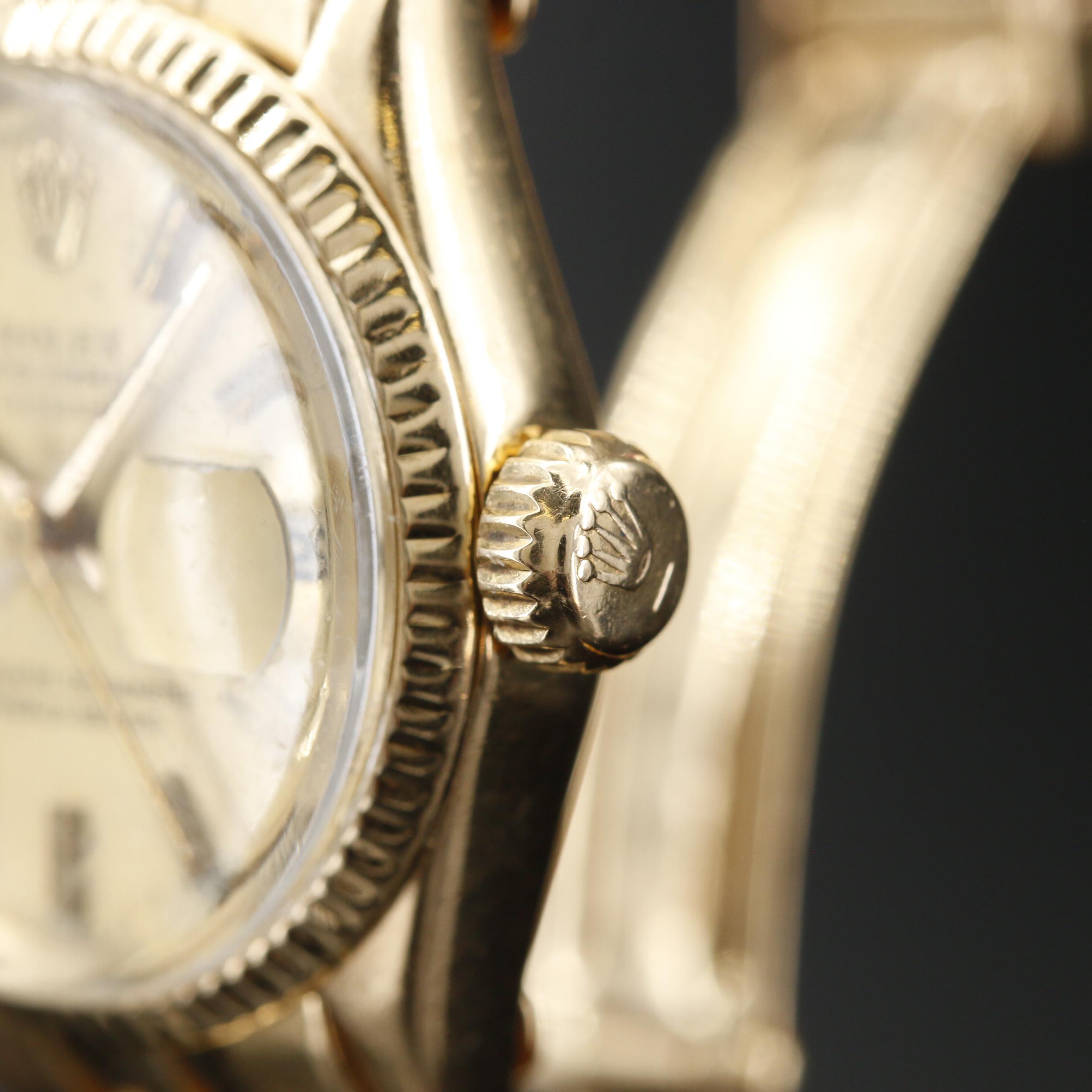 1970 Rolex Datejust 6517 18K Gold Automatic Watch