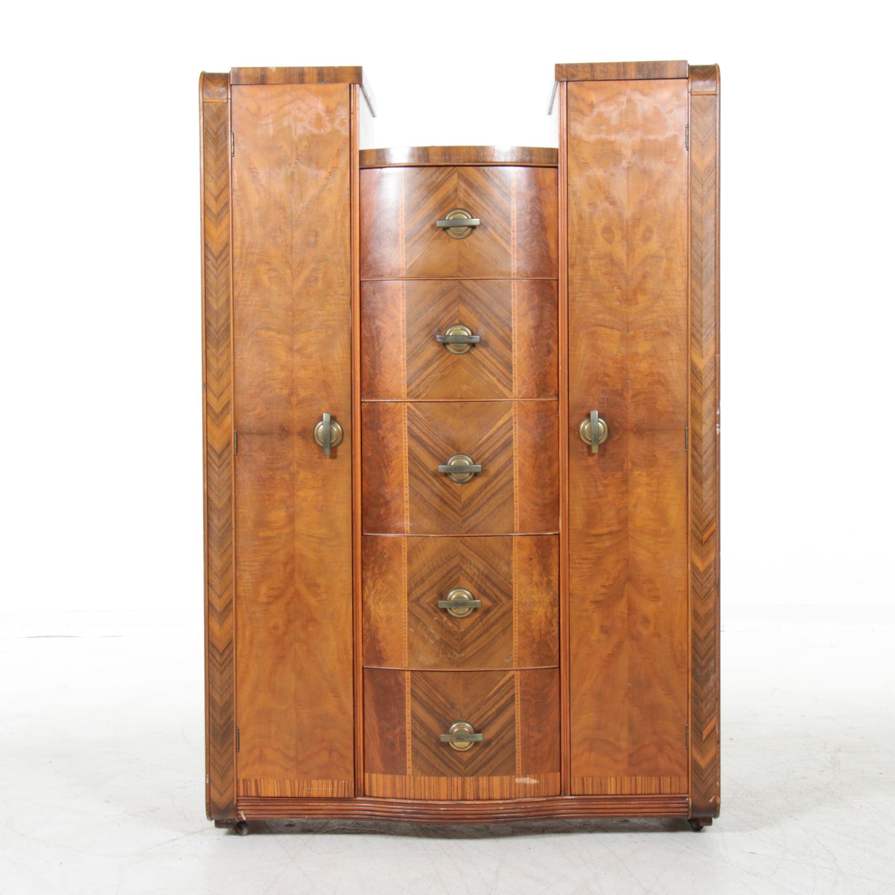 Tri Bond Furniture Art Deco Chiffarobe, Mid 20th Century