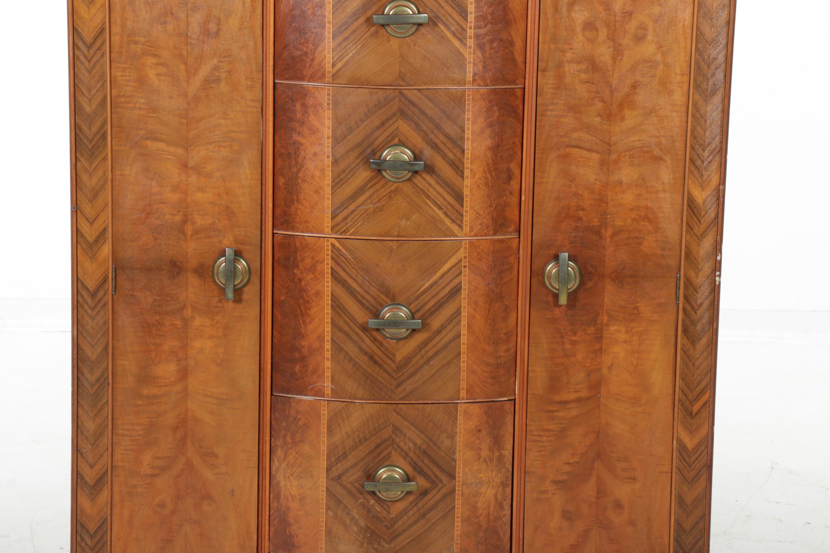 Tri Bond Furniture Art Deco Chiffarobe, Mid 20th Century