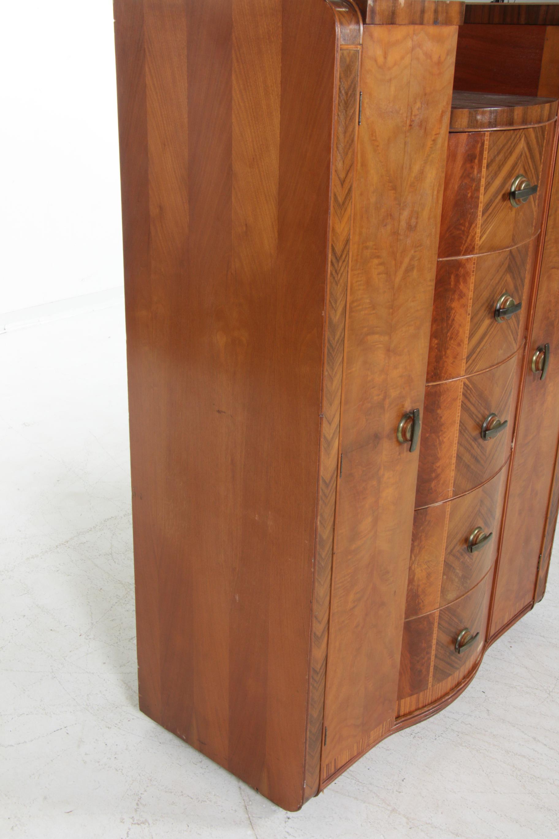 Tri Bond Furniture Art Deco Chiffarobe, Mid 20th Century