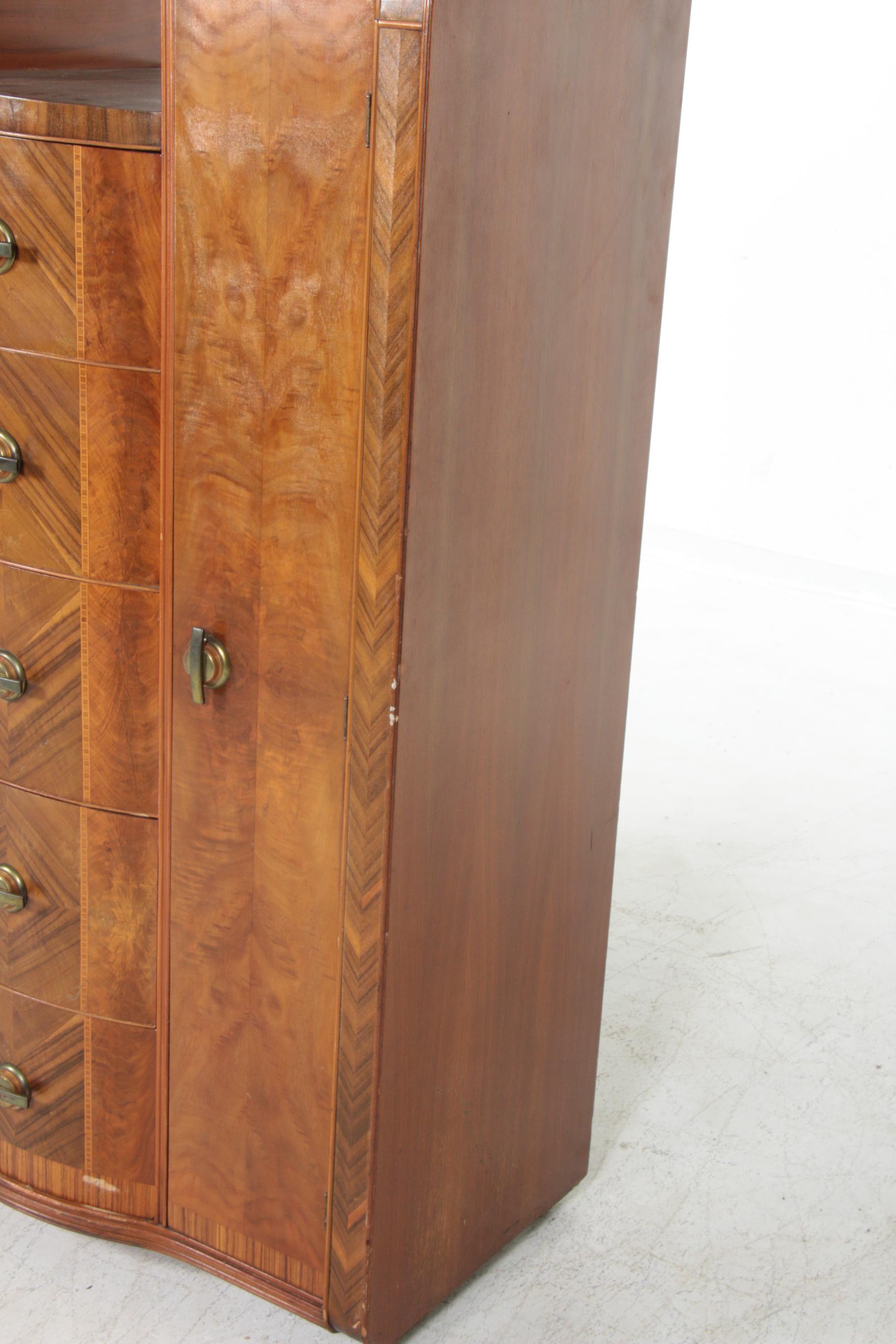 Tri Bond Furniture Art Deco Chiffarobe, Mid 20th Century