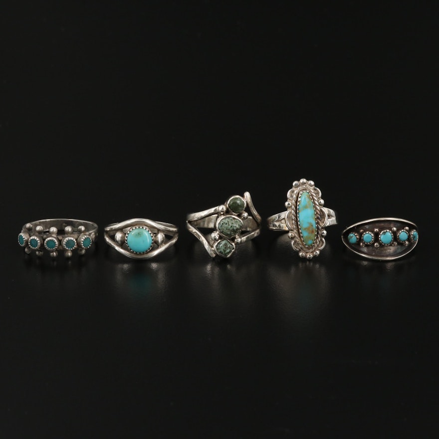 Western Sterling Turquoise Ring Collection