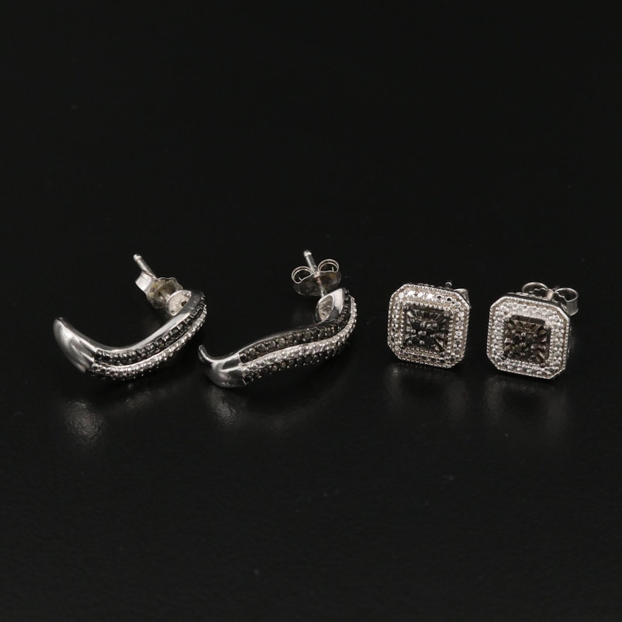 Sterling Diamond Earrings