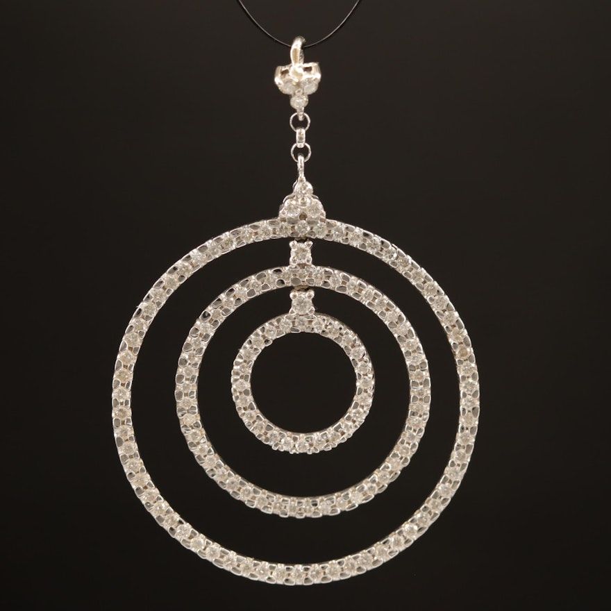 18K Multi-Circle Diamond Pendant