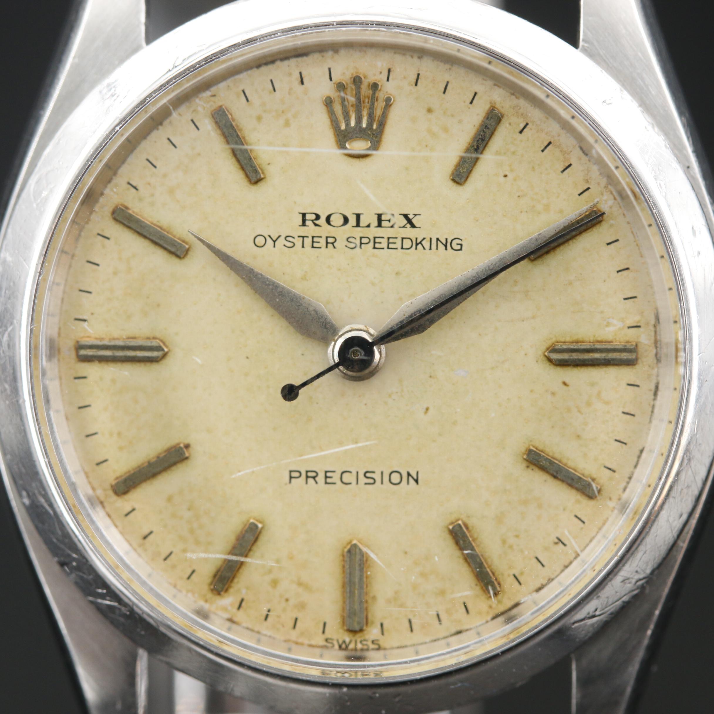 1958 Rolex Oyster Speedking Stainless Steel Stem Wind Watch