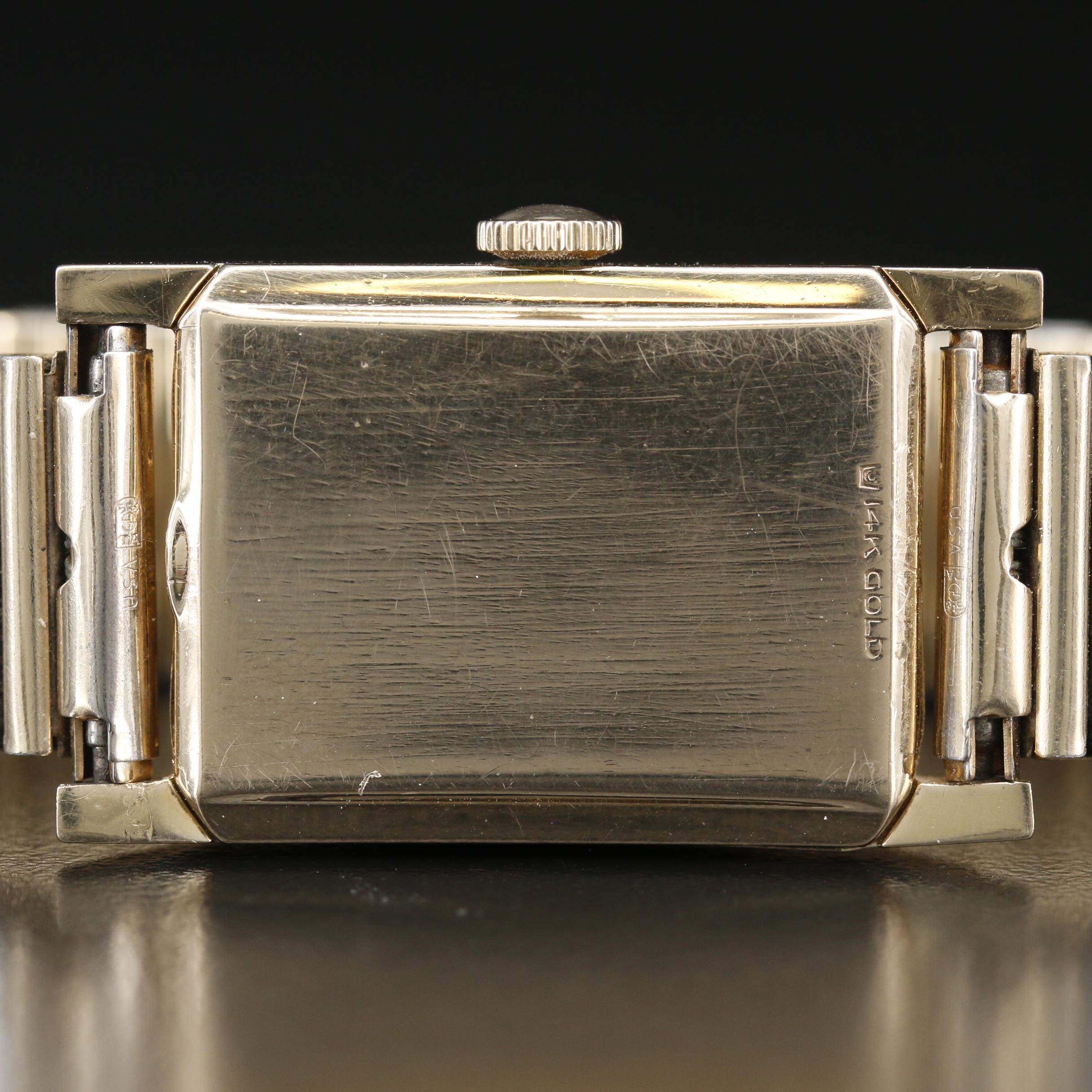 1952 Longines President Roosevelt 14K Gold Stem Wind Watch
