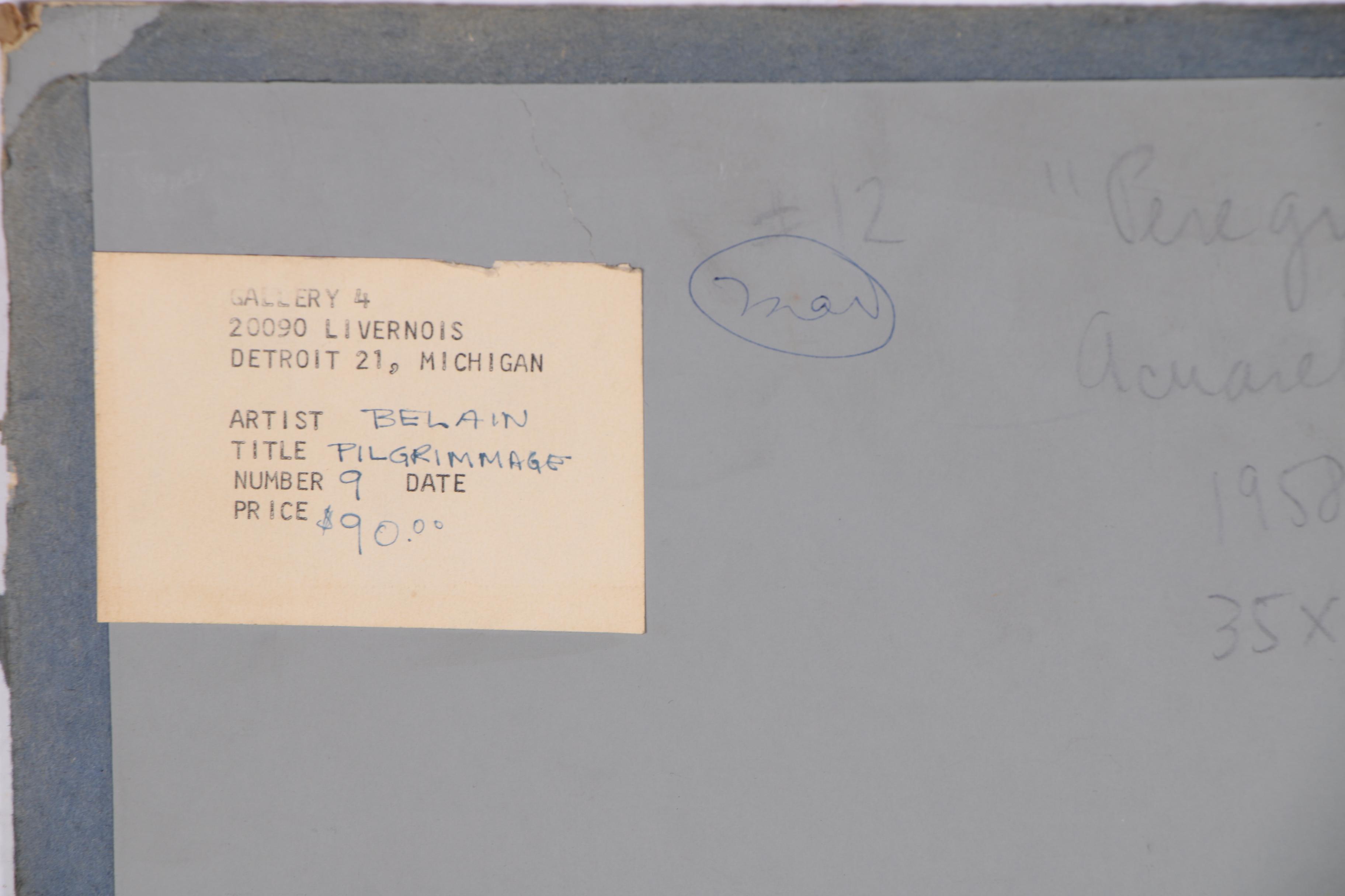 Fernando Belain Mixed Media Painting "Peregrinación", 1958