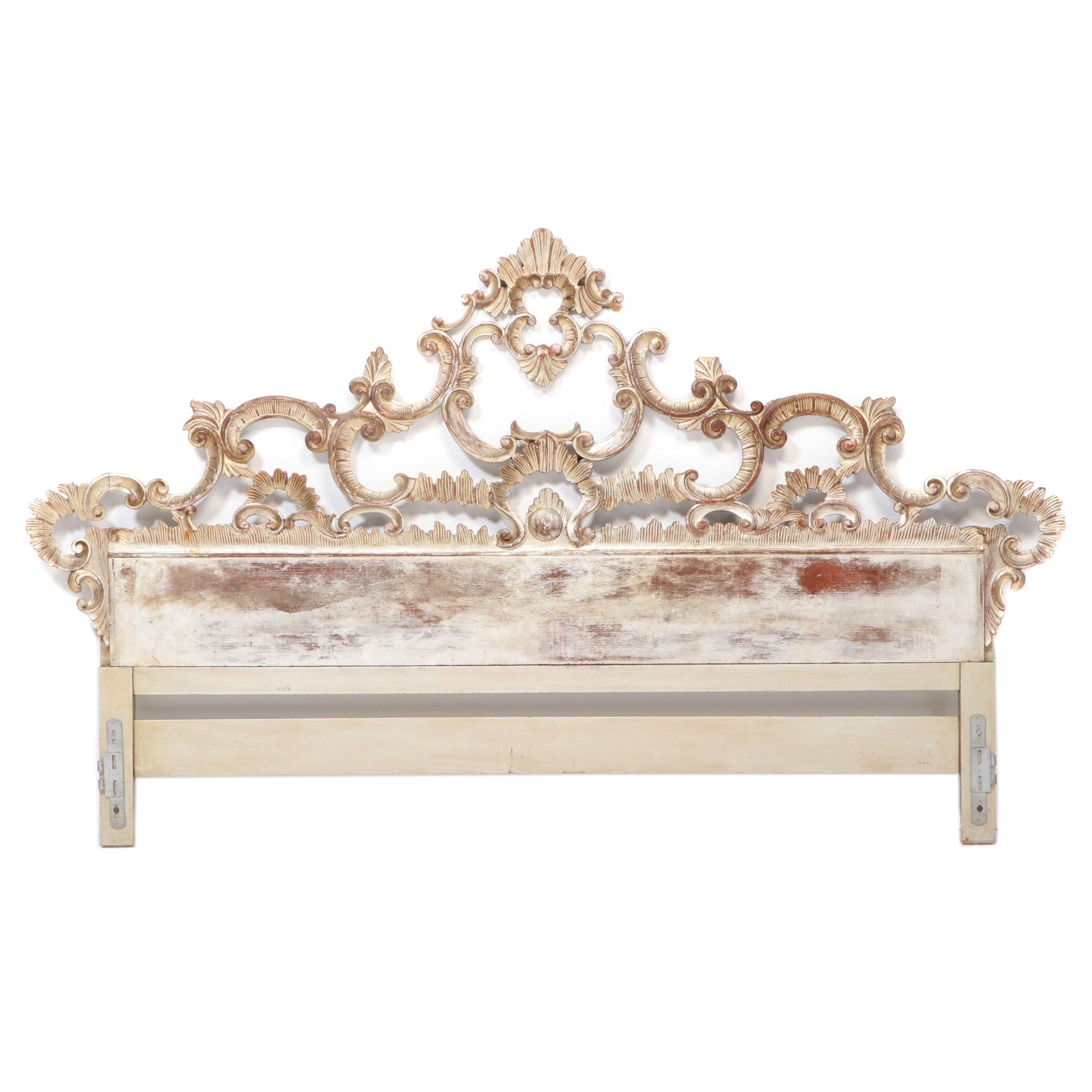 Baroque Style Giltwood King Size Headboard, 20th Century