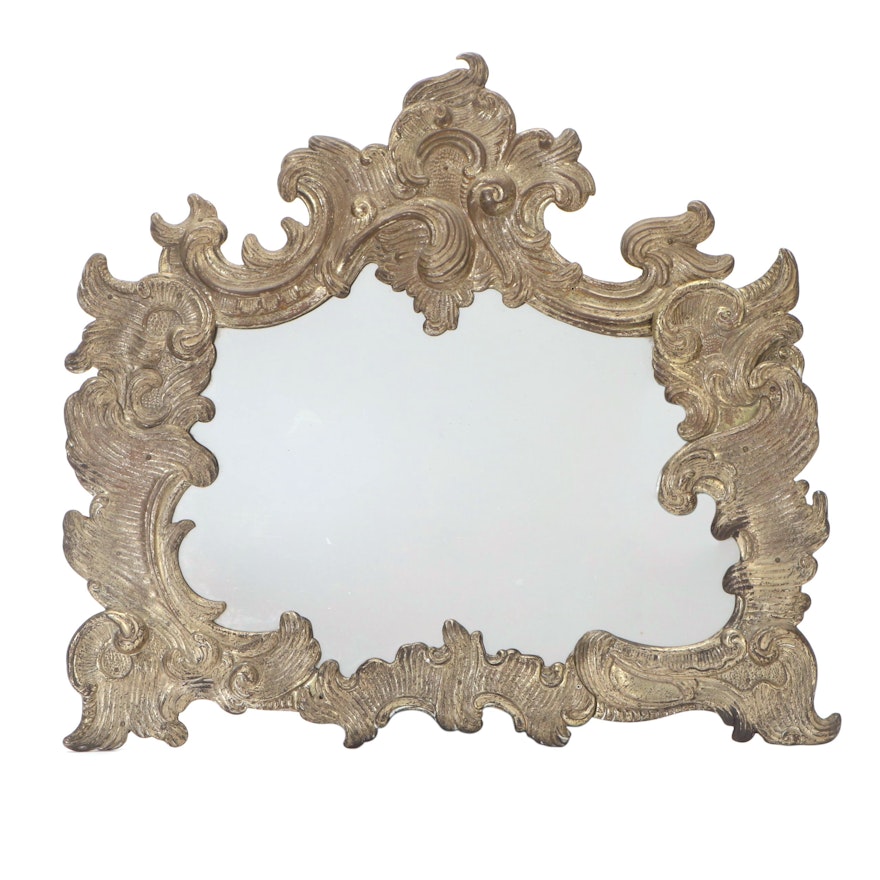 German Rococo Metal Framed Wall Mirror