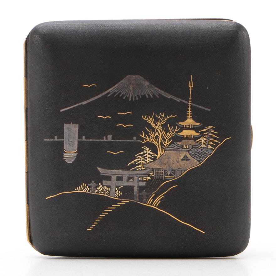 Japanese Mixed Metal Cigarette Case, Mid 20th Century