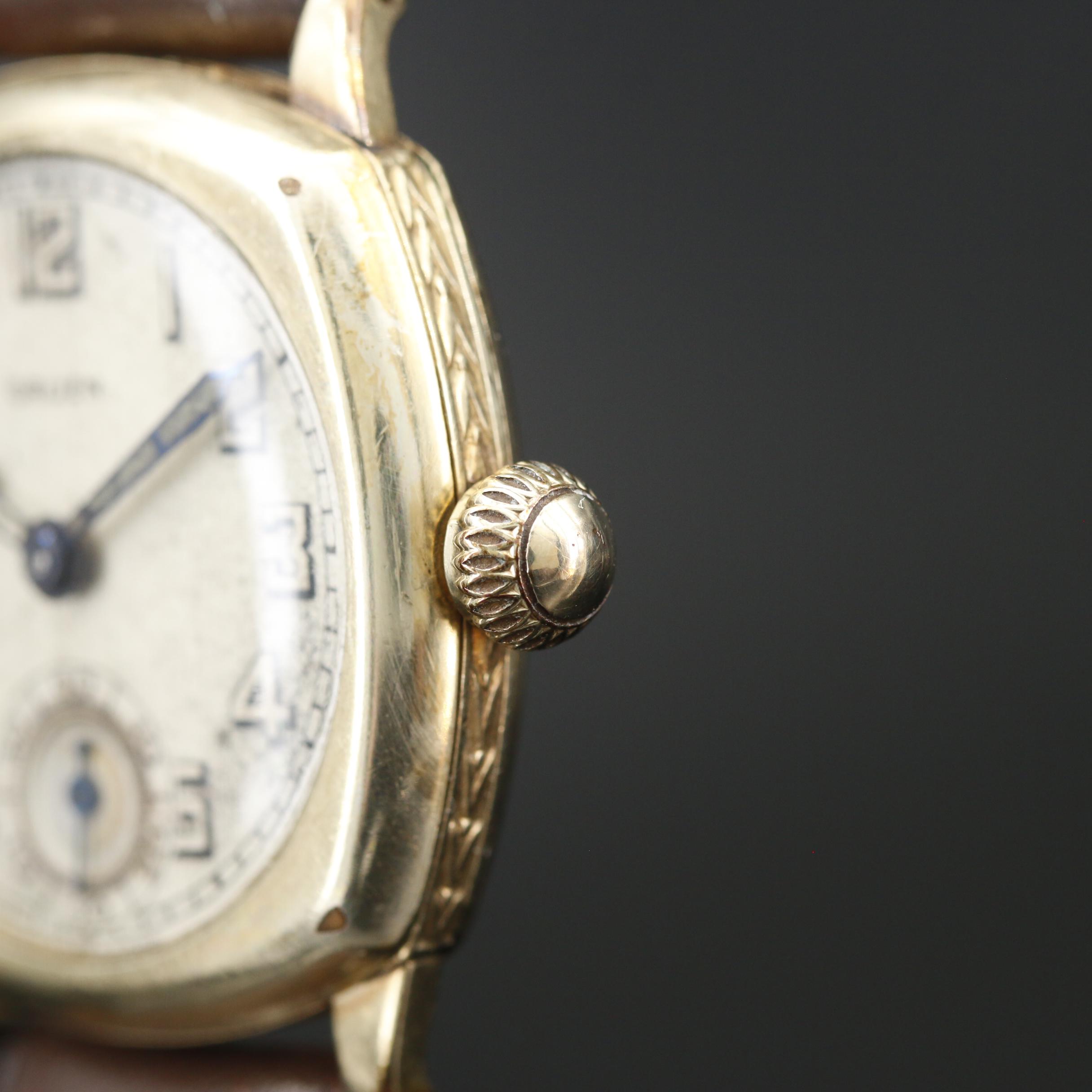 Gruen 14K Gold Filled Art Deco Style Watch, Mid To Late 1920s