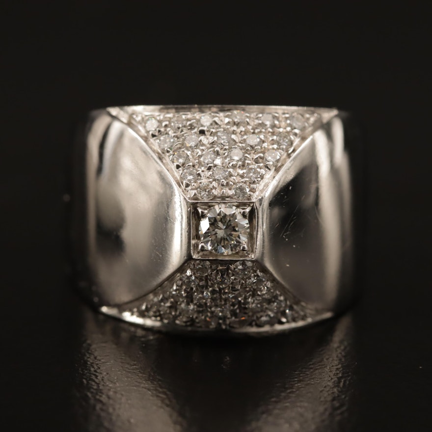 18K Pavé Diamond Ring