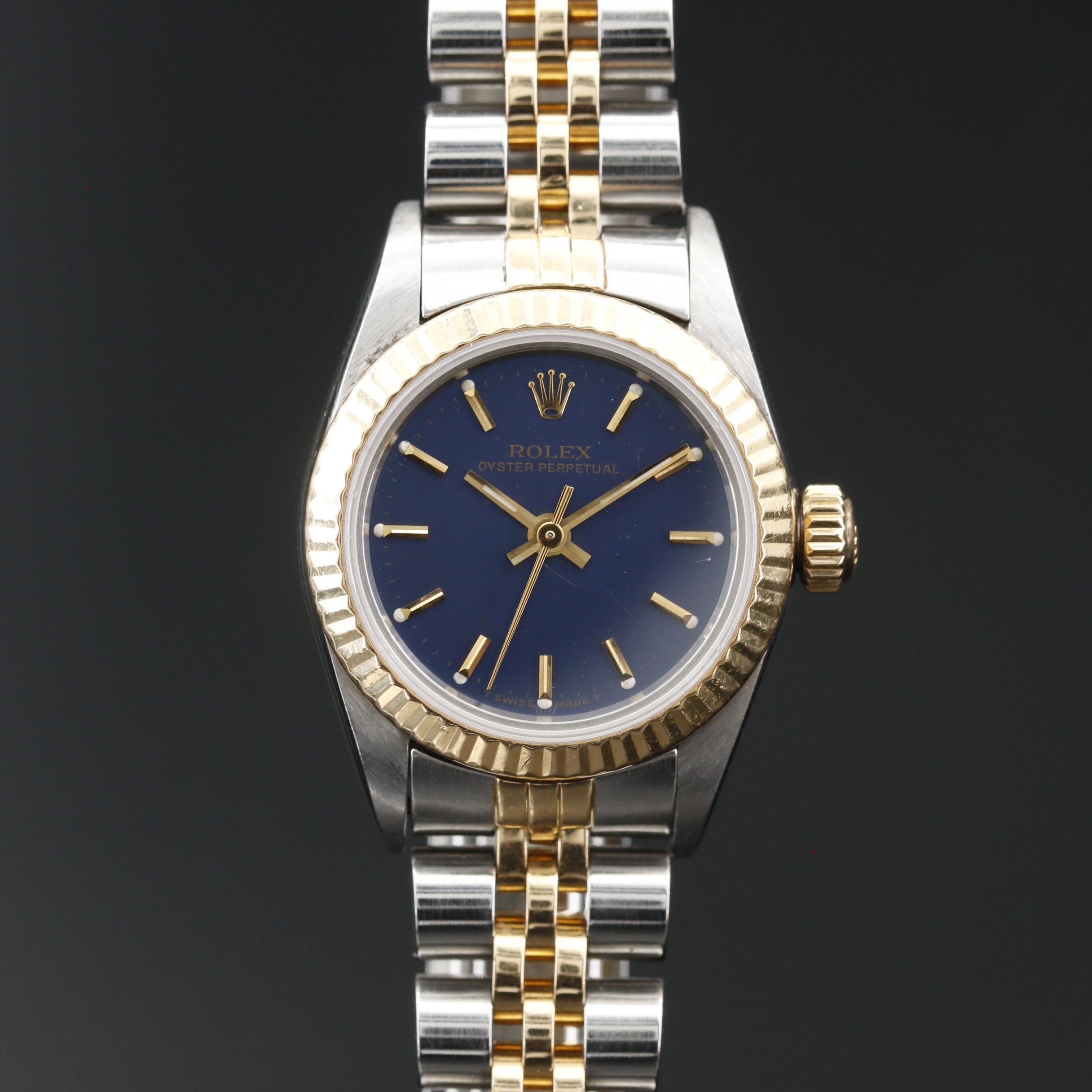 1987 Rolex Oyster Perpetual 18K Gold and Stainless Steel Automatic Watch
