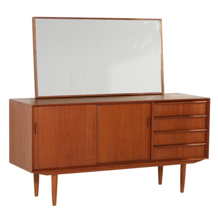 Svend Masden for Falster Teak Sideboard and Mirror, Mid 20th Century