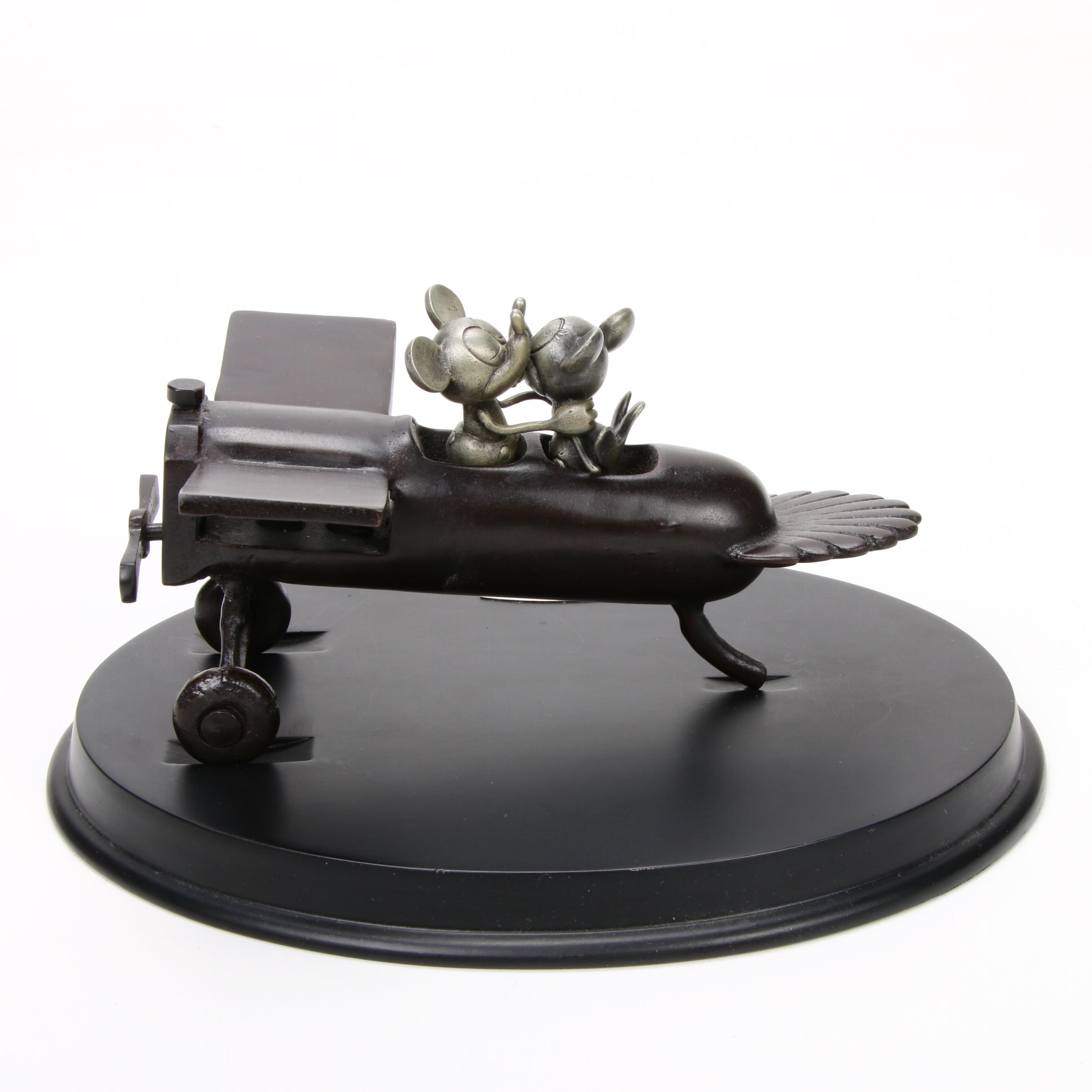 Disney "Their First Kiss" from Plane Crazy Bronze Mickey and Minnie Figurine