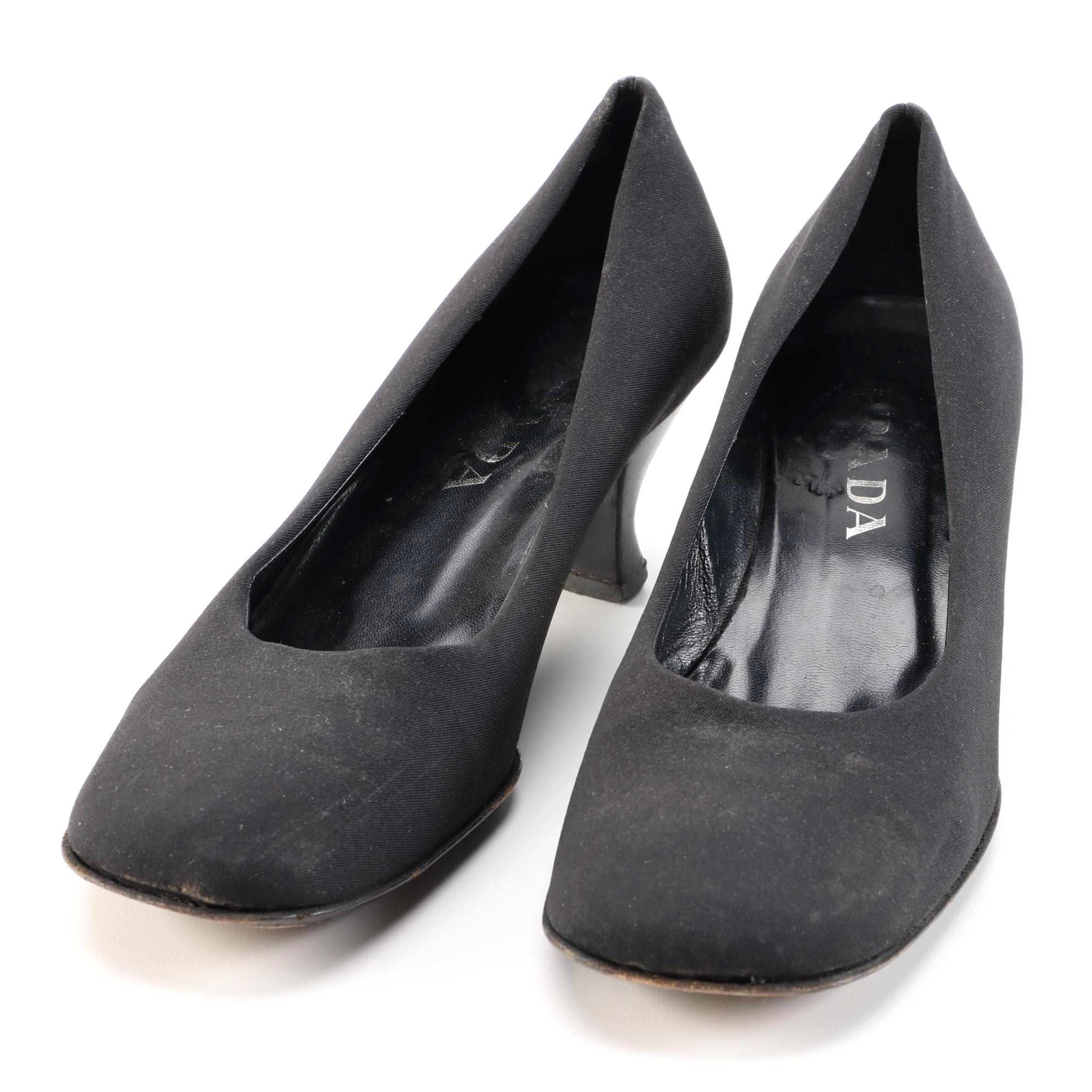 Prada Black Fabric Pumps