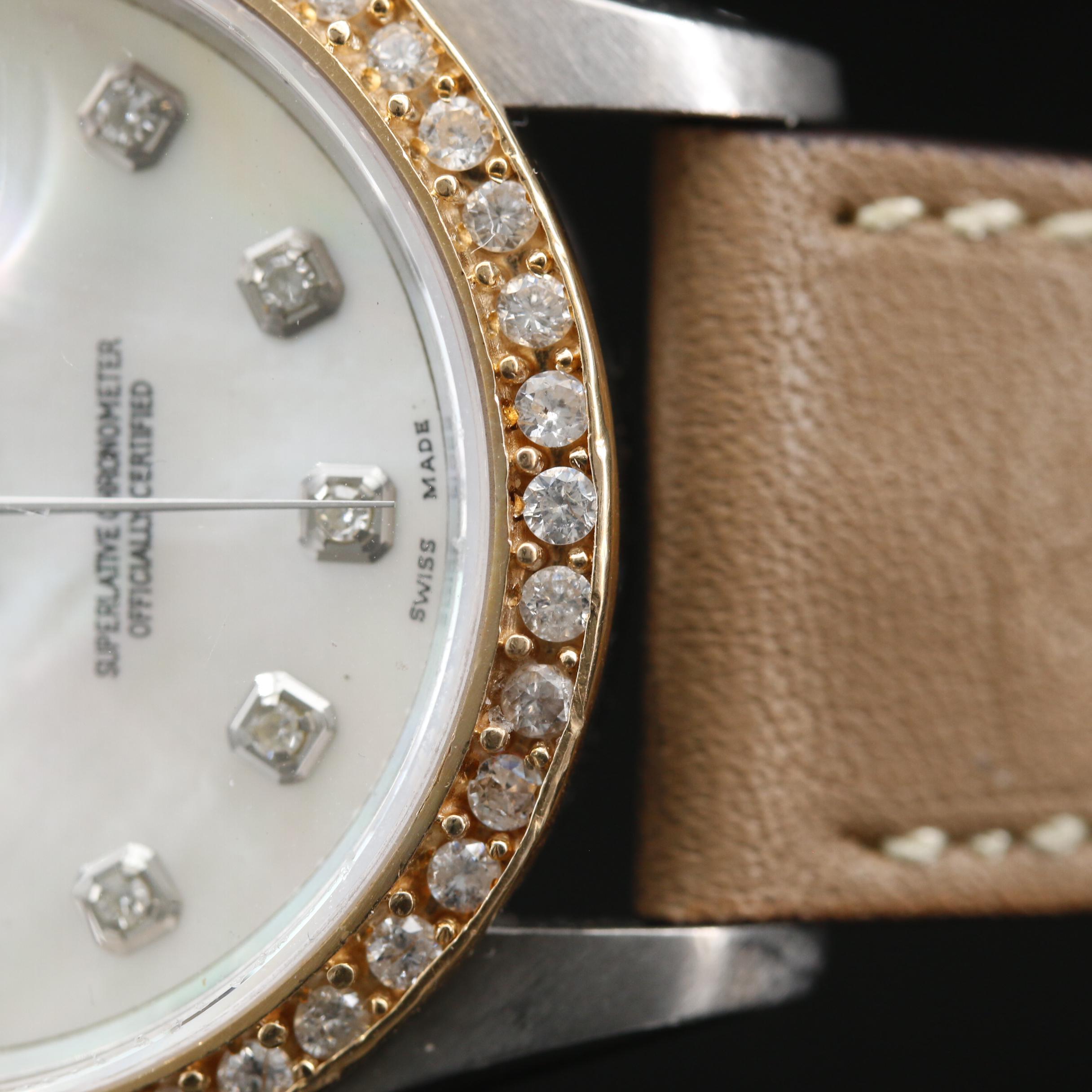 1989 Rolex "Datejust" 14K, 1.13 CTW Diamond and  Stainless Steel Watch