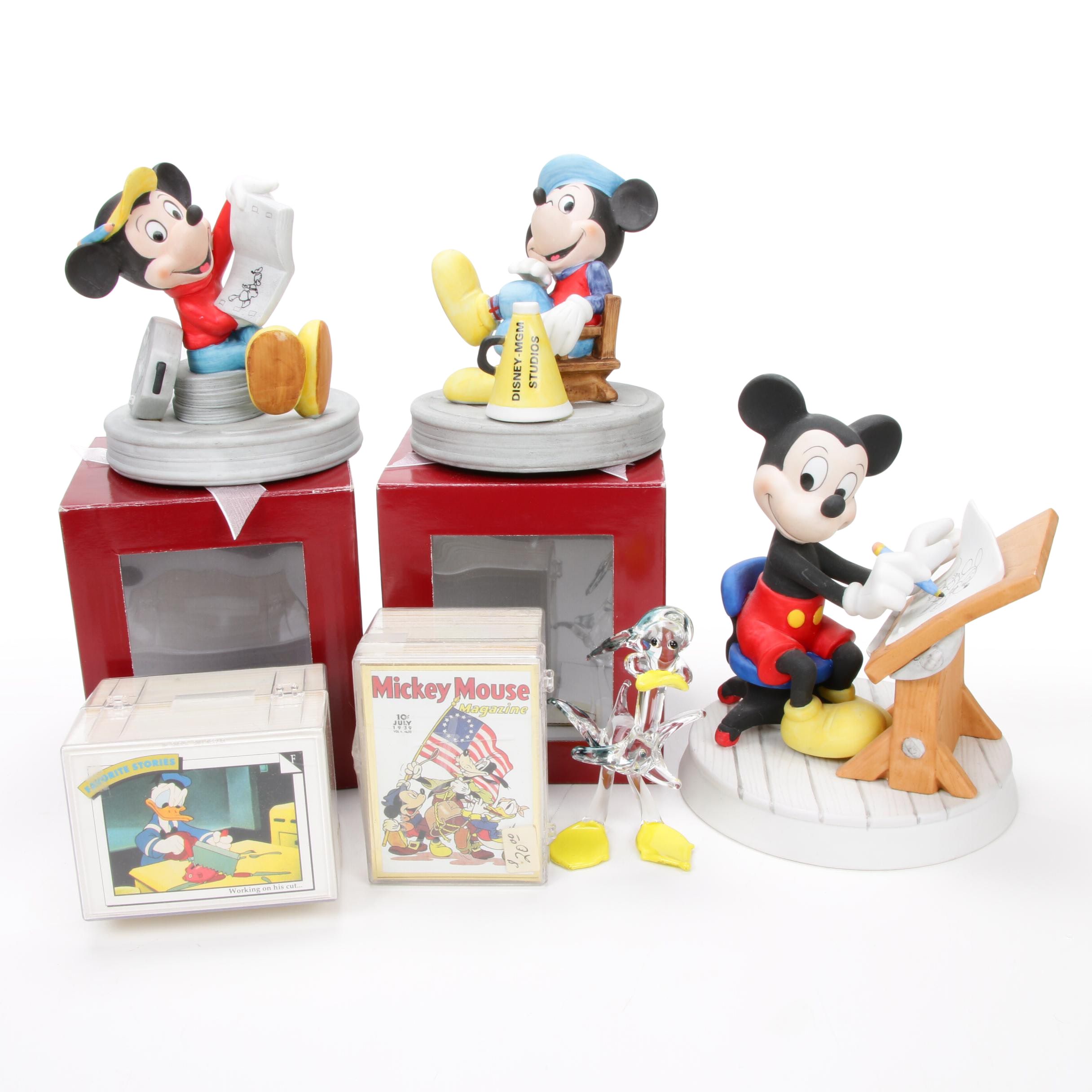 Mickey Mouse Porcelain Figurines and Trading Cards