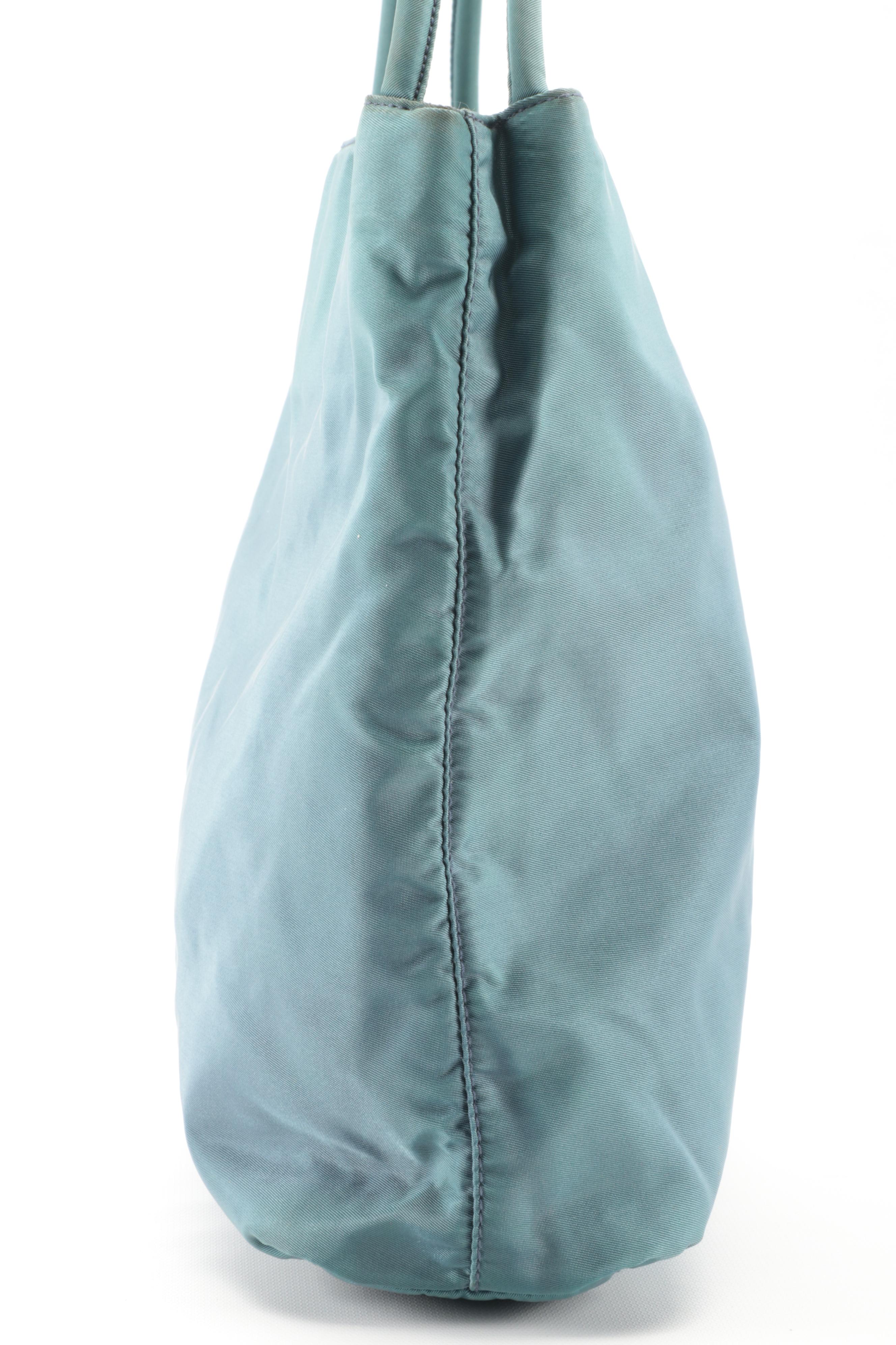 Prada Tessuto Nylon Shoulder Bag in Light Teal Blue