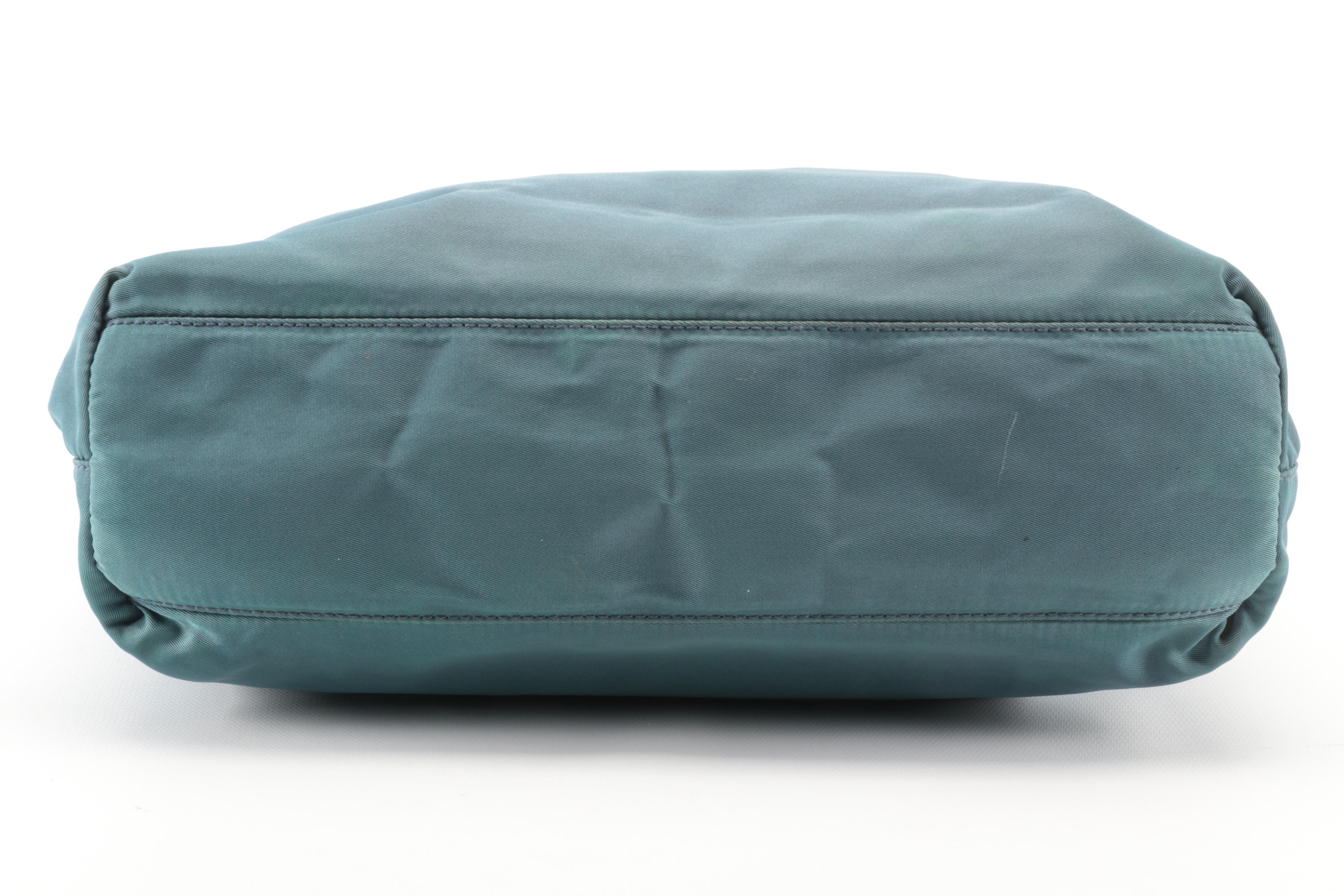Prada Tessuto Nylon Shoulder Bag in Light Teal Blue