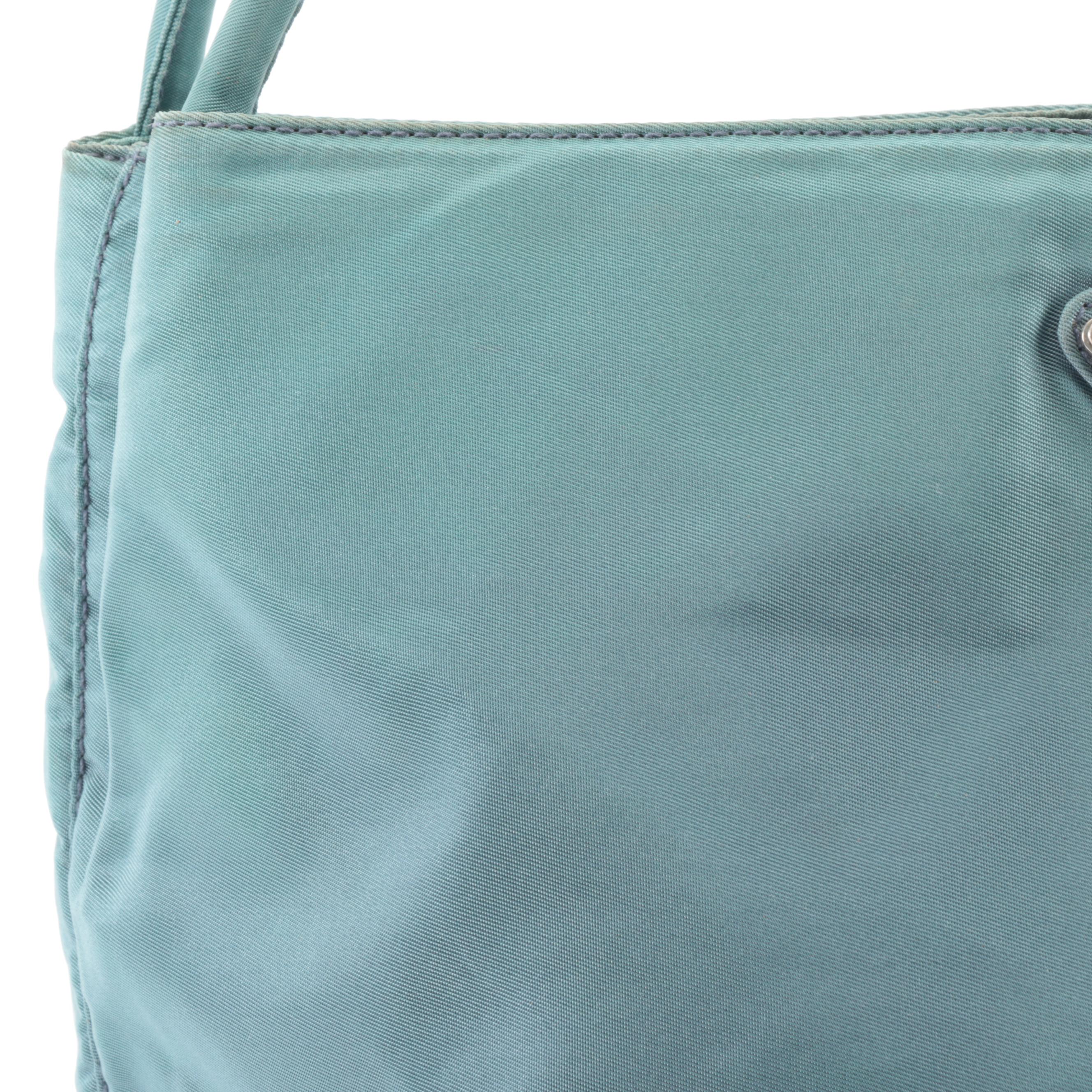 Prada Tessuto Nylon Shoulder Bag in Light Teal Blue