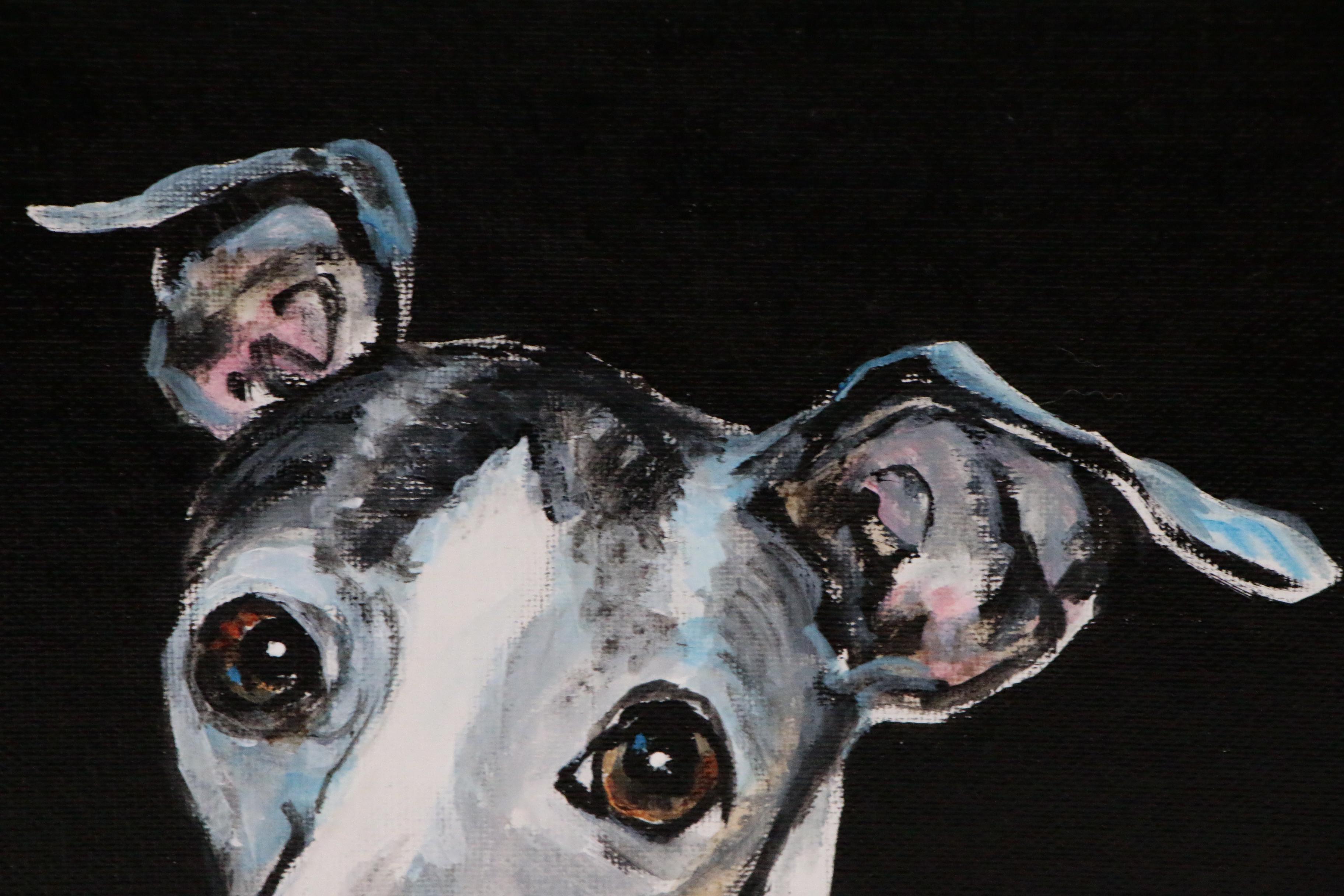 C.J. Lee Acrylic Painting "Italian Greyhound", 21st Century