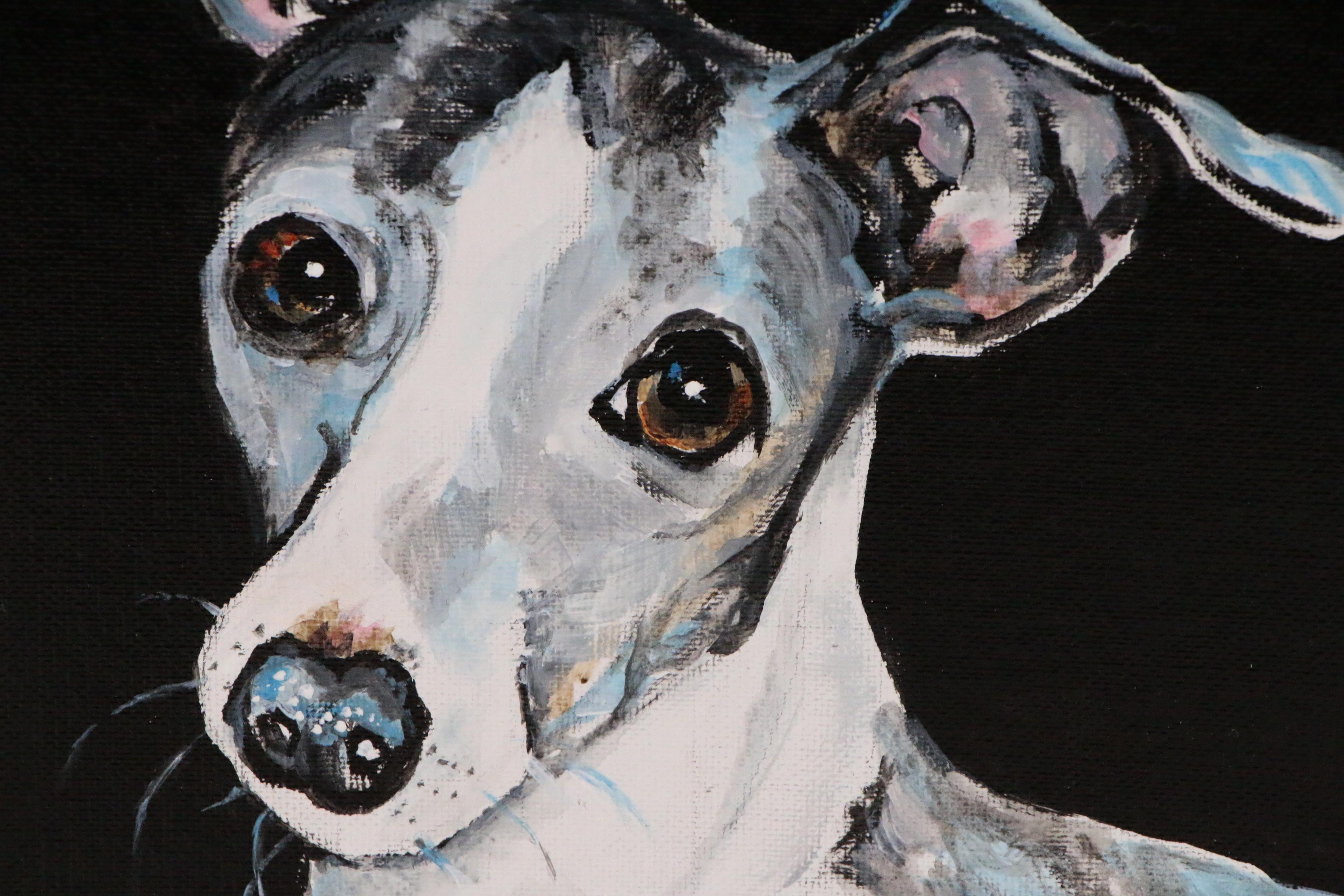 C.J. Lee Acrylic Painting "Italian Greyhound", 21st Century