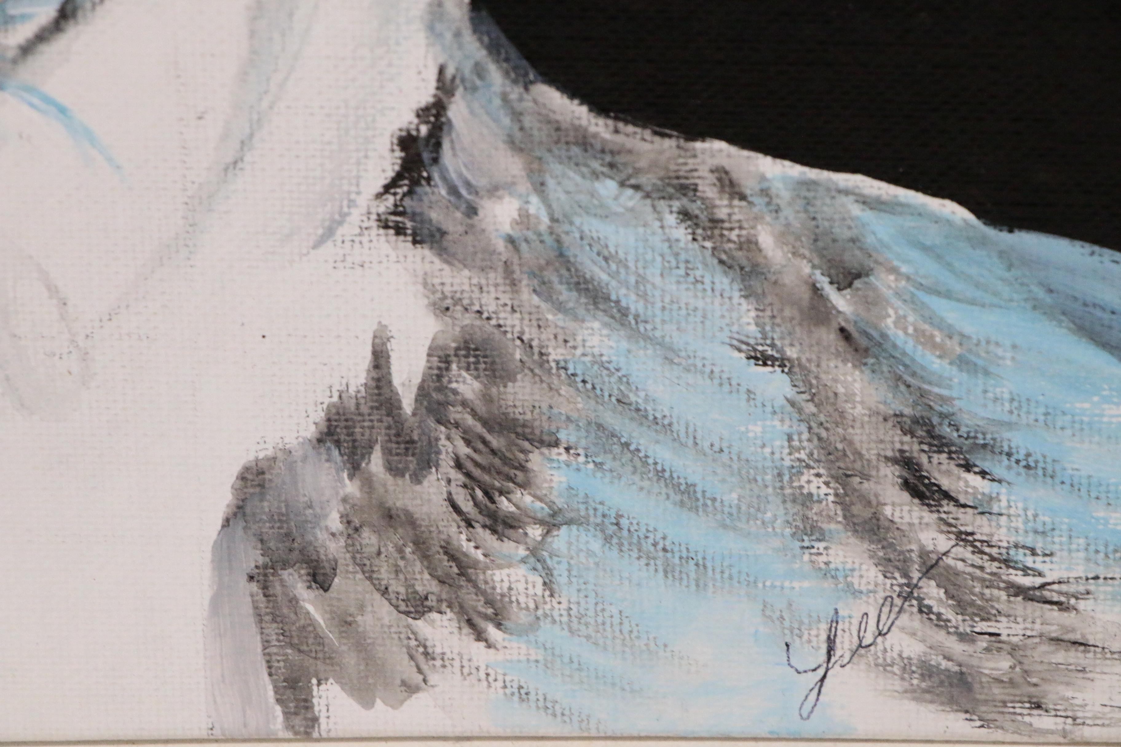 C.J. Lee Acrylic Painting "Italian Greyhound", 21st Century