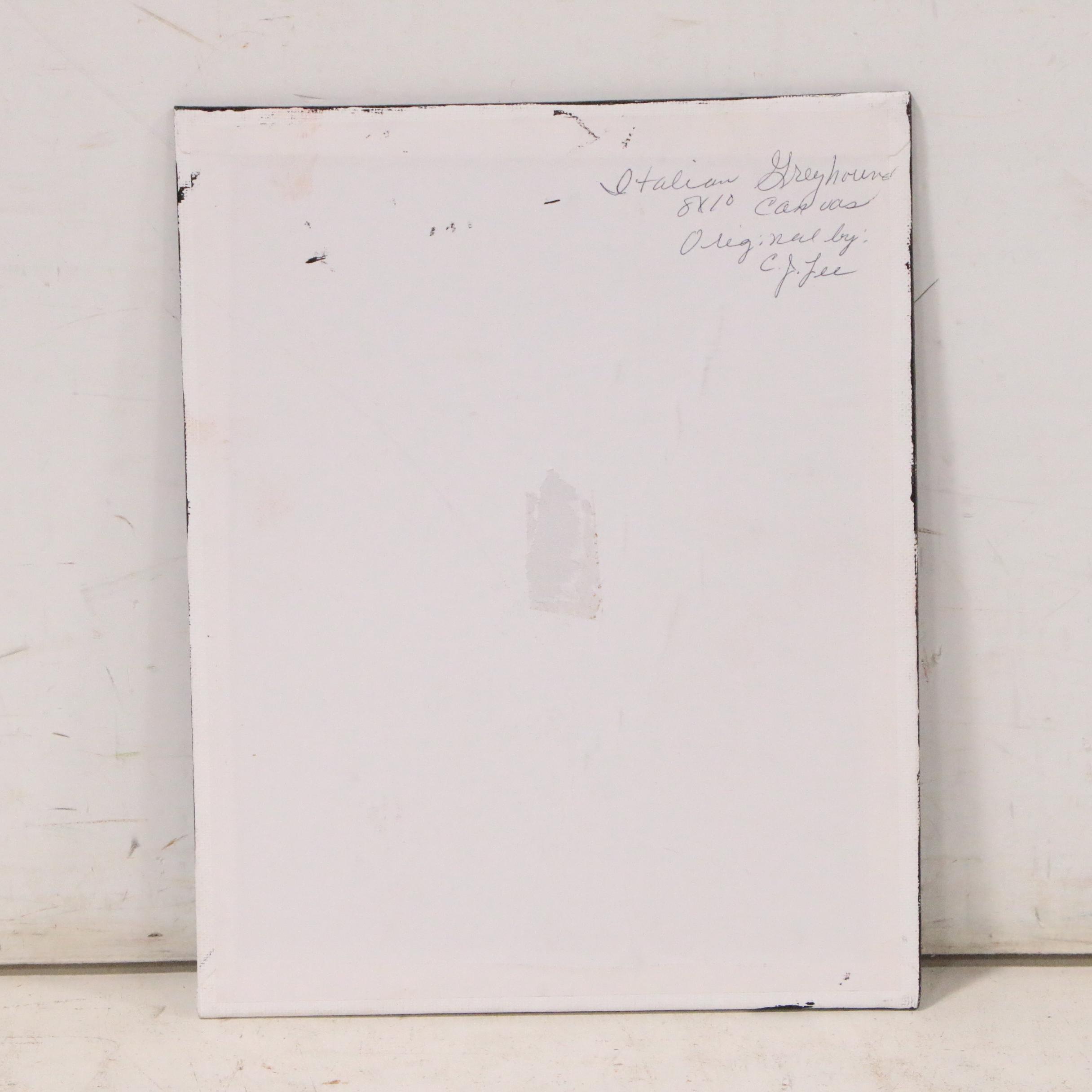 C.J. Lee Acrylic Painting "Italian Greyhound", 21st Century