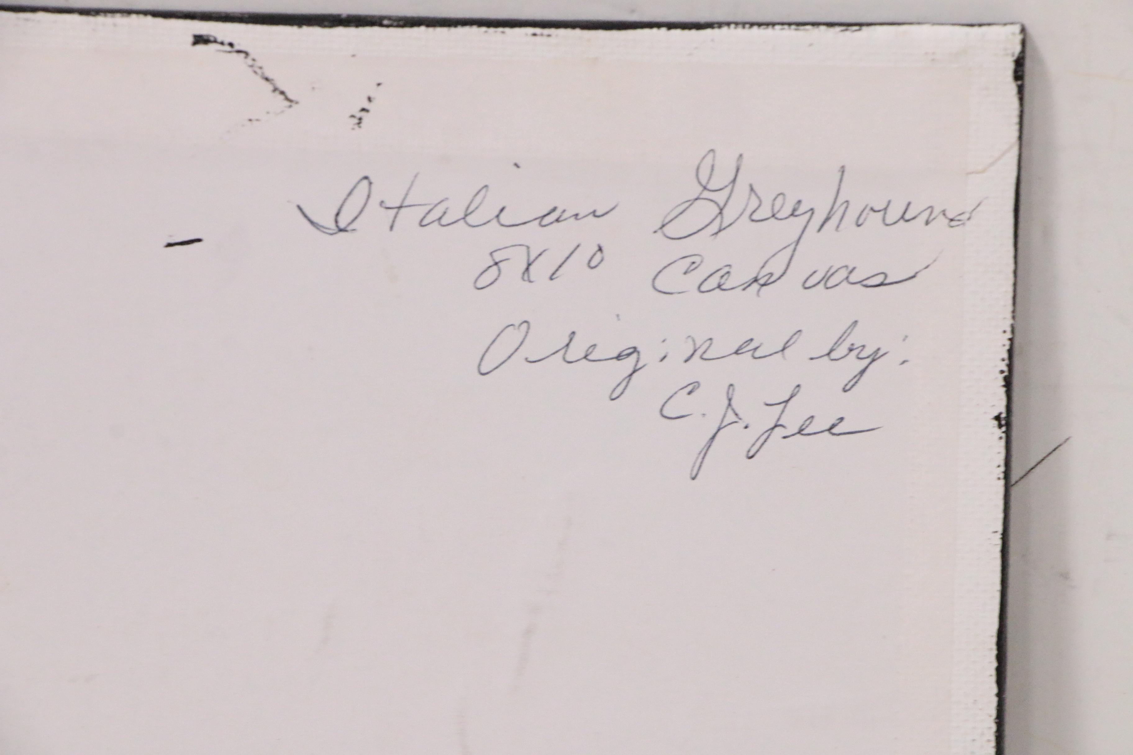 C.J. Lee Acrylic Painting "Italian Greyhound", 21st Century